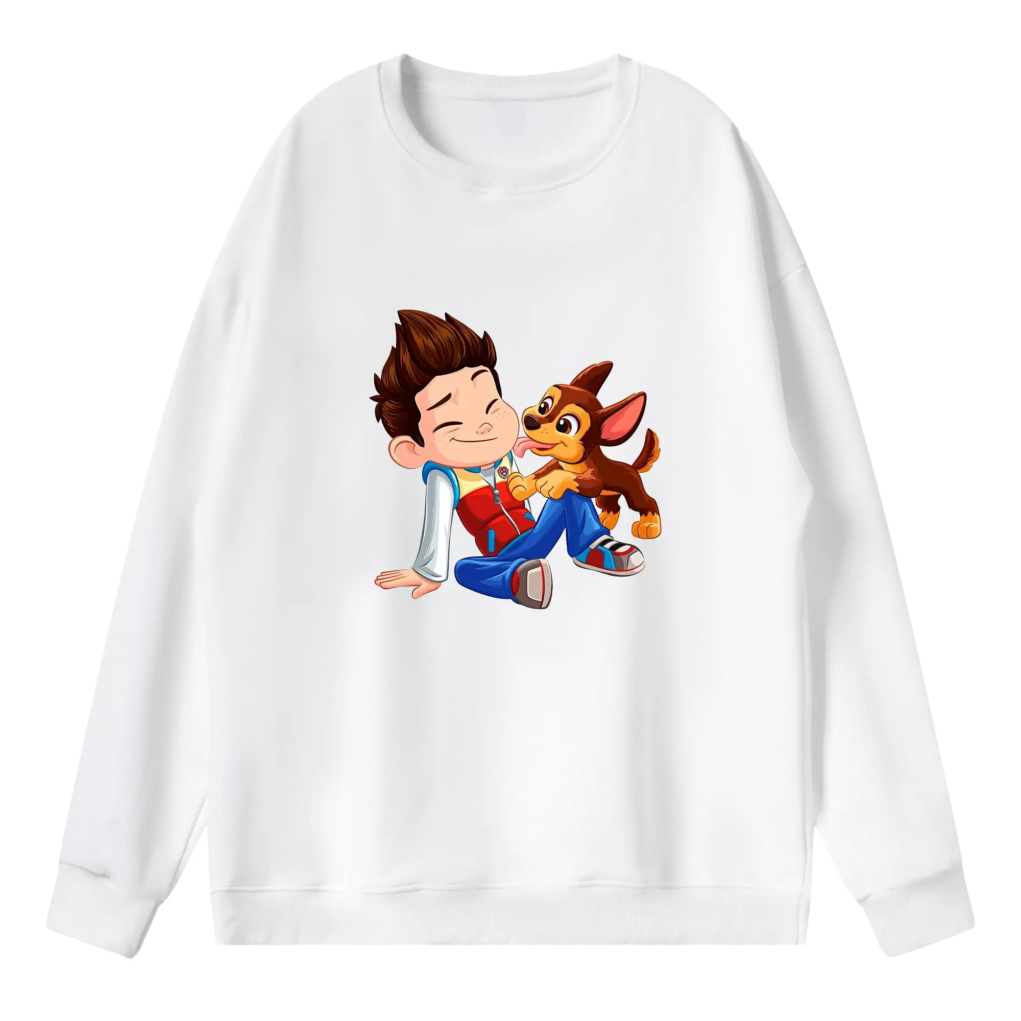 パウ・パトロール グッズ ライダー - 薄手 クルーネック スウェット 裏毛260g · ポリエステル 春秋向け カジュアル 男女兼用 · トレーナー デイリー スポーツ 散歩に最適