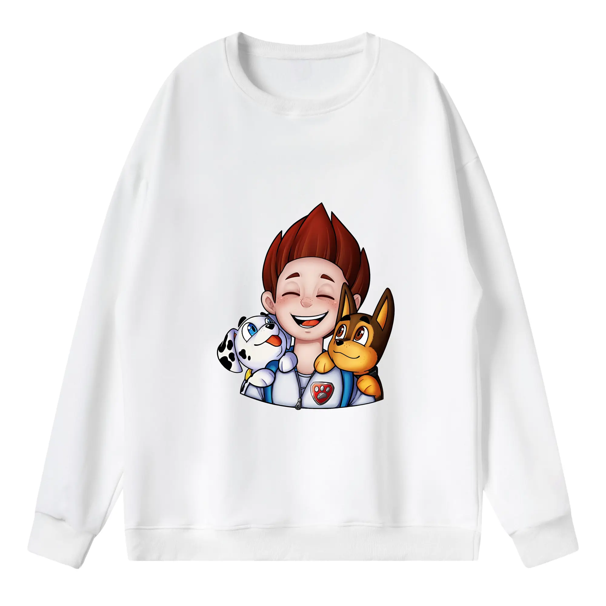 パウ・パトロール グッズ ライダー - 薄手 クルーネック スウェット 裏毛260g · ポリエステル 春秋向け カジュアル 男女兼用 · トレーナー デイリー スポーツ 散歩に最適