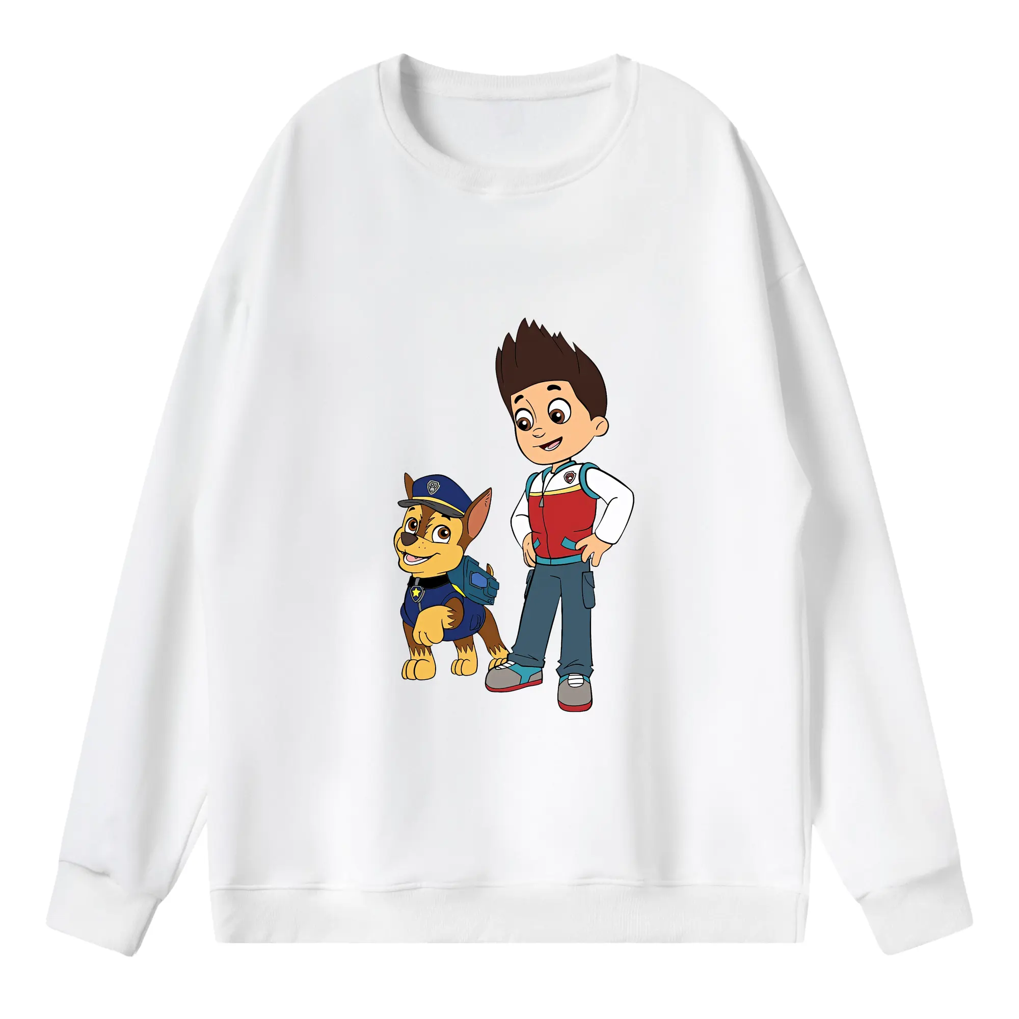 パウ・パトロール グッズ ライダー - 薄手 クルーネック スウェット 裏毛260g · ポリエステル 春秋向け カジュアル 男女兼用 · トレーナー デイリー スポーツ 散歩に最適