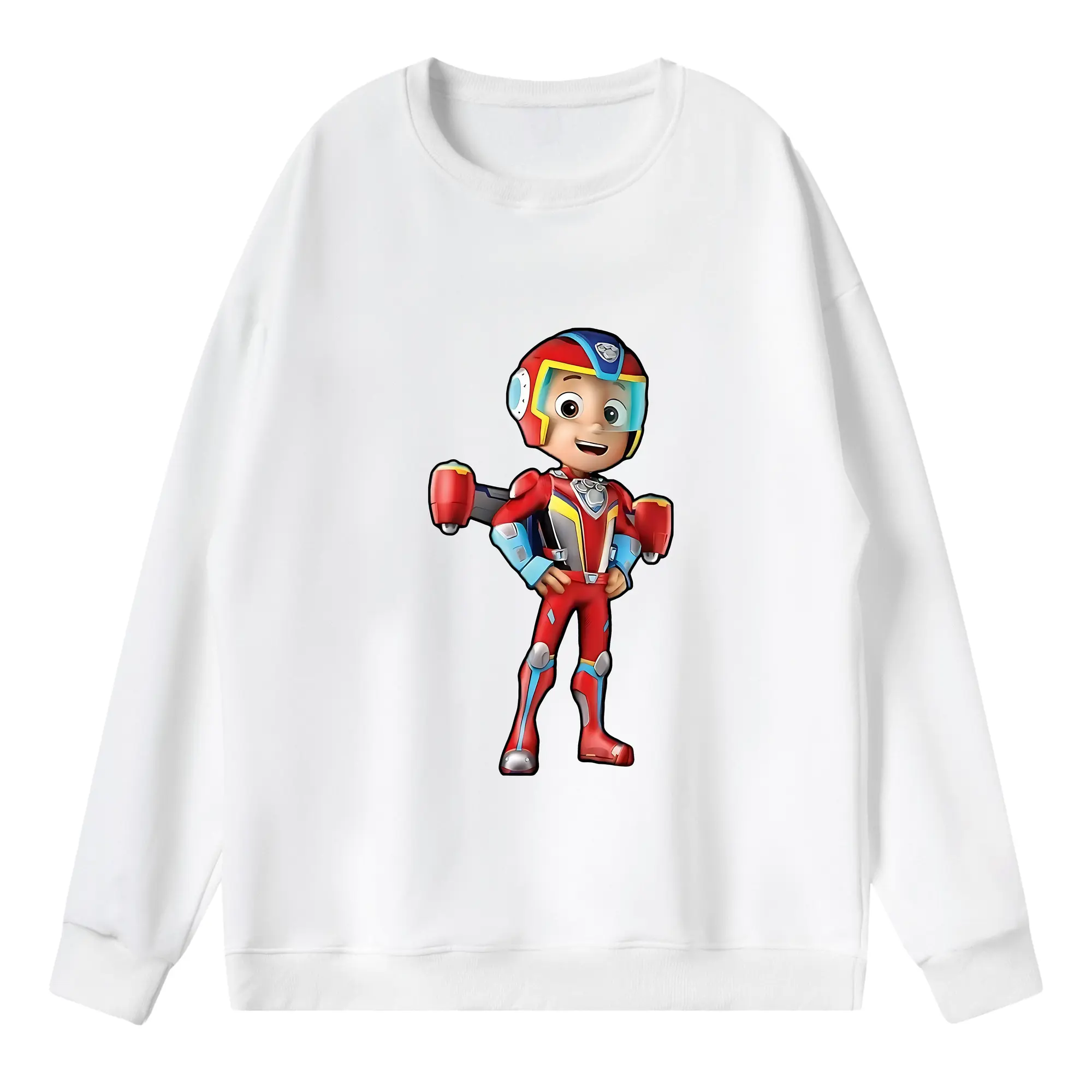 パウ・パトロール グッズ ライダー - 薄手 クルーネック スウェット 裏毛260g · ポリエステル 春秋向け カジュアル 男女兼用 · トレーナー デイリー スポーツ 散歩に最適