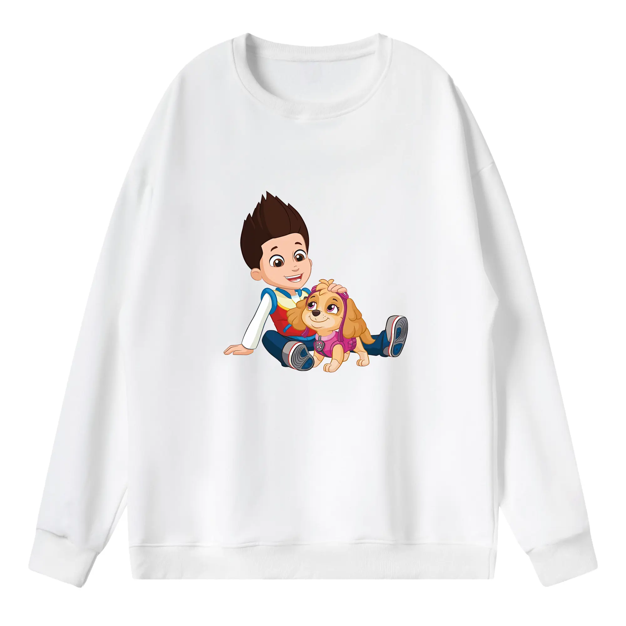 パウ・パトロール グッズ ライダー - 薄手 クルーネック スウェット 裏毛260g · ポリエステル 春秋向け カジュアル 男女兼用 · トレーナー デイリー スポーツ 散歩に最適