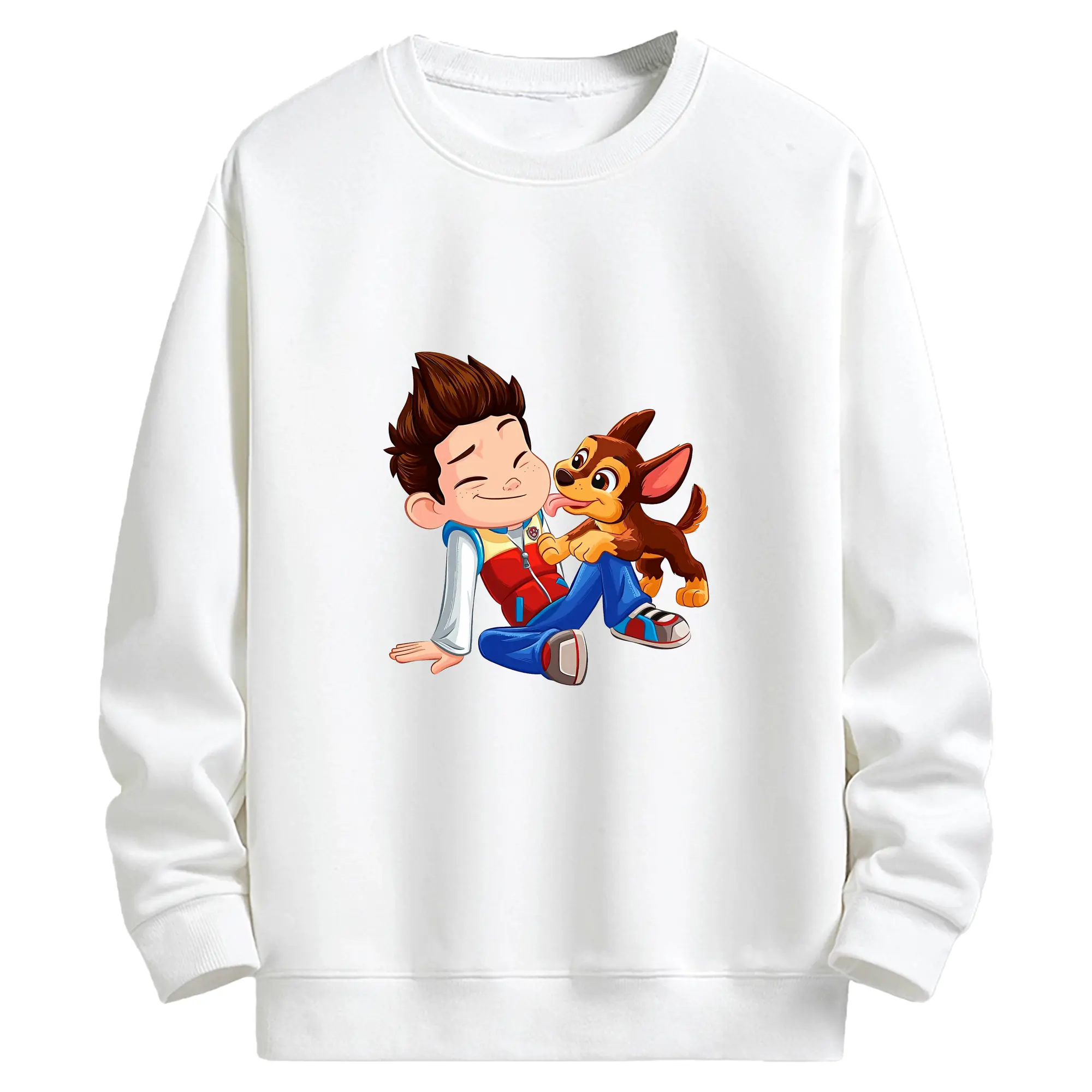 パウ・パトロール グッズ ライダー - キッズ クルーネックスウェットシャツ ・ フロントプリント ・ 綿80％ ポリエステル20％ ・ 快適 通学 スポーツ 日常使い お散歩用