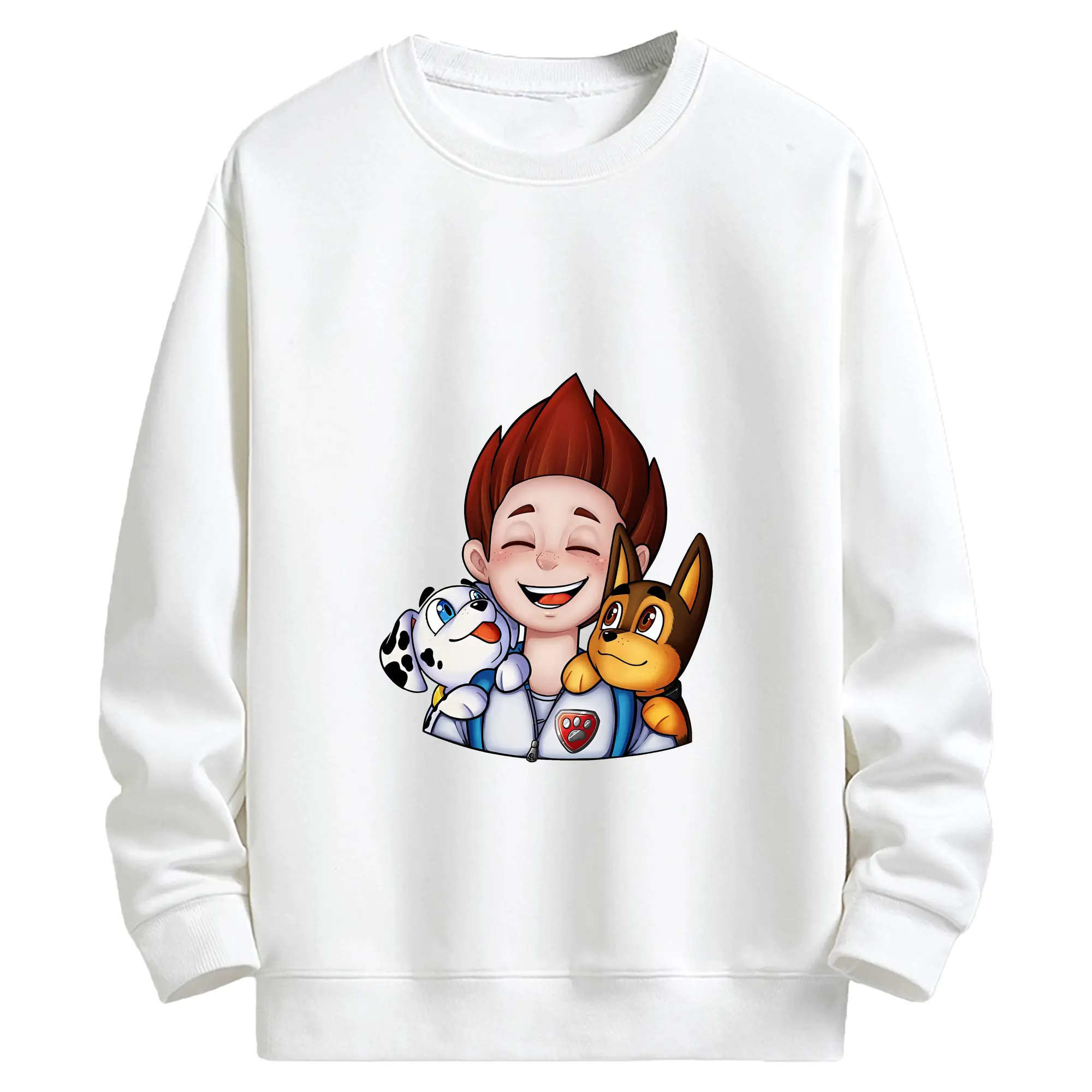 パウ・パトロール グッズ ライダー - キッズ クルーネックスウェットシャツ ・ フロントプリント ・ 綿80％ ポリエステル20％ ・ 快適 通学 スポーツ 日常使い お散歩用