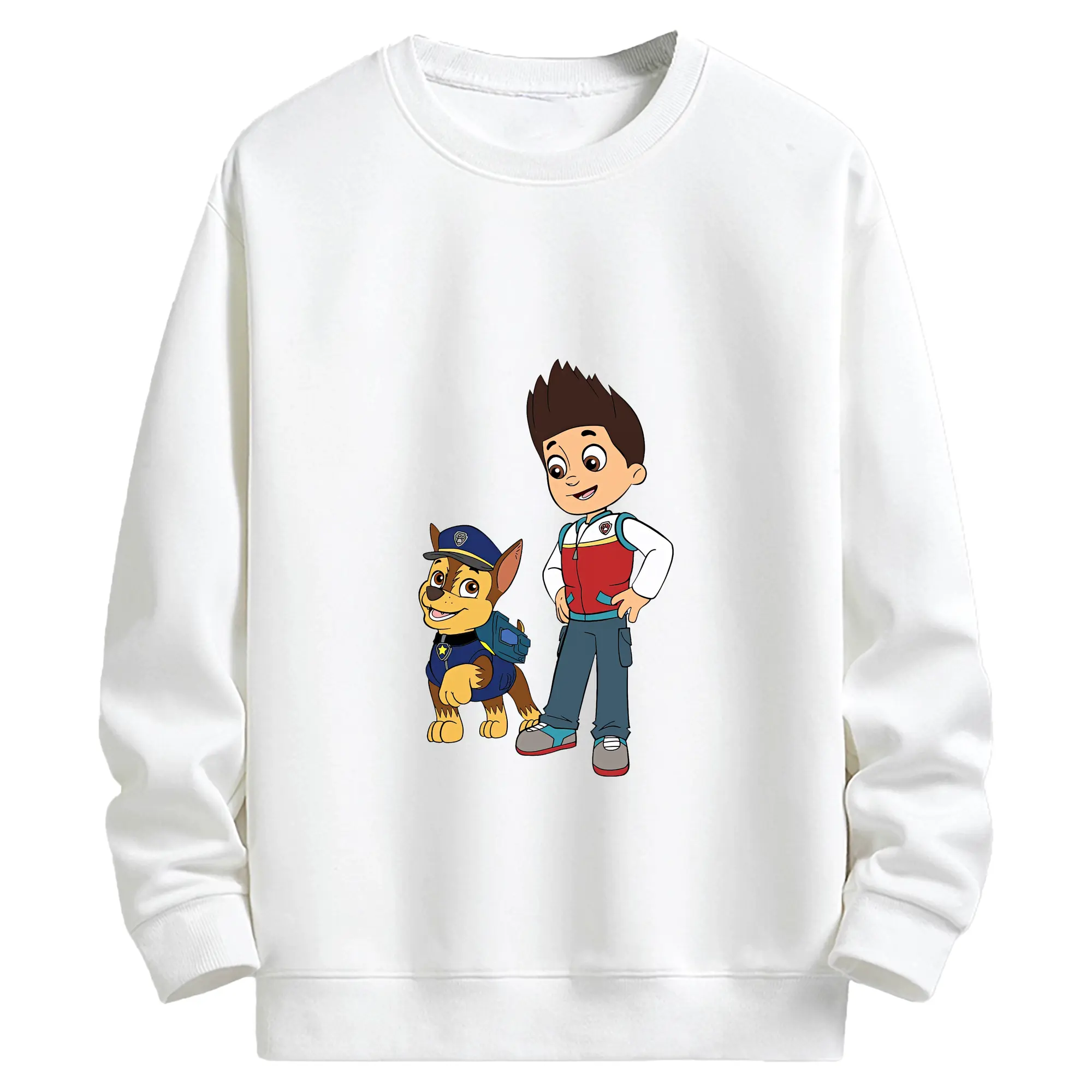 パウ・パトロール グッズ ライダー - キッズ クルーネックスウェットシャツ ・ フロントプリント ・ 綿80％ ポリエステル20％ ・ 快適 通学 スポーツ 日常使い お散歩用