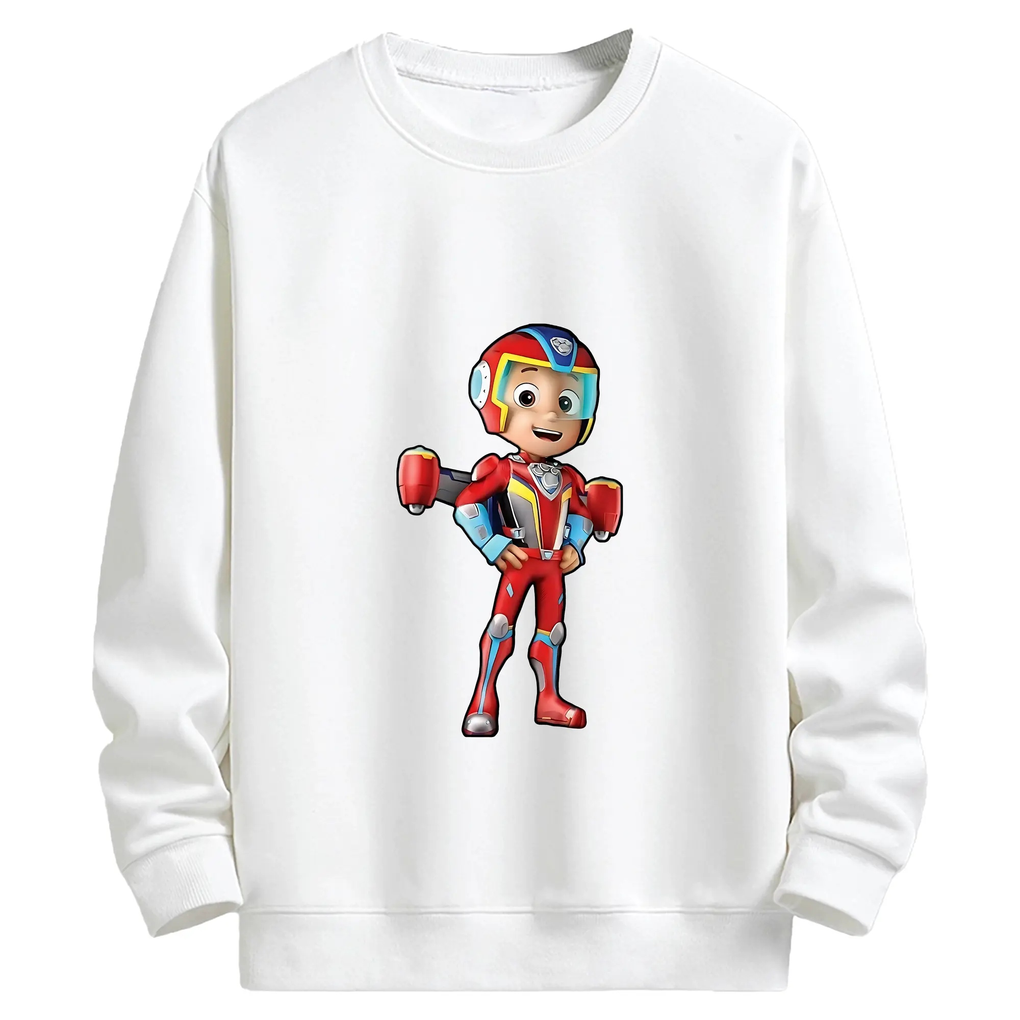 パウ・パトロール グッズ ライダー - キッズ クルーネックスウェットシャツ ・ フロントプリント ・ 綿80％ ポリエステル20％ ・ 快適 通学 スポーツ 日常使い お散歩用