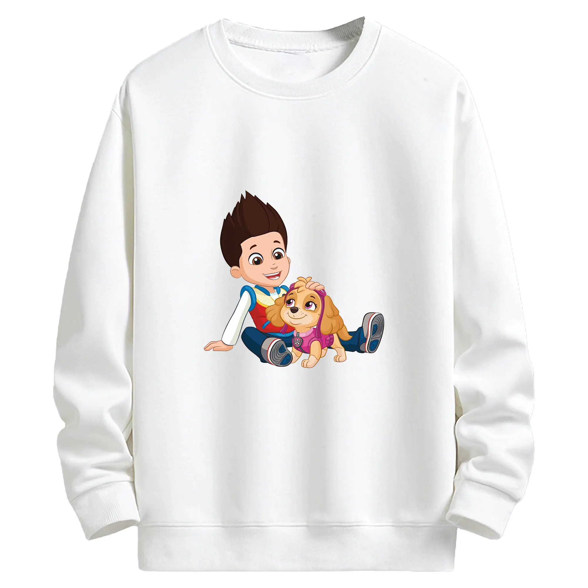 パウ・パトロール グッズ ライダー - キッズ クルーネックスウェットシャツ ・ フロントプリント ・ 綿80％ ポリエステル20％ ・ 快適 通学 スポーツ 日常使い お散歩用