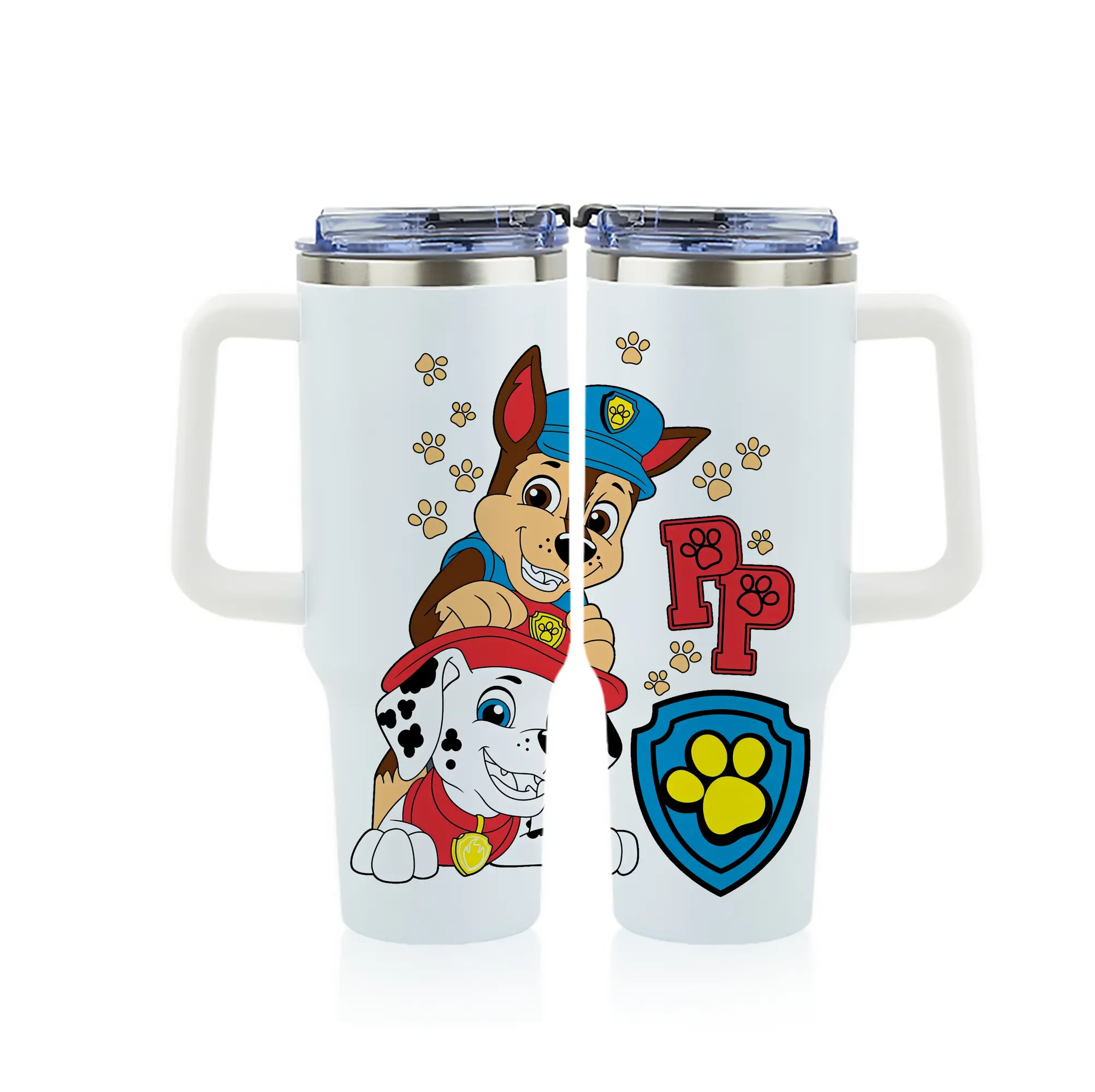 パウ・パトロール グッズ チェイス - 1200mL フルプリント車用タンブラー ・ 304ステンレス 内側 ・ 201ステンレス 外側 ・ 保温 保冷 ・ 通勤 ドライブ アウトドア用