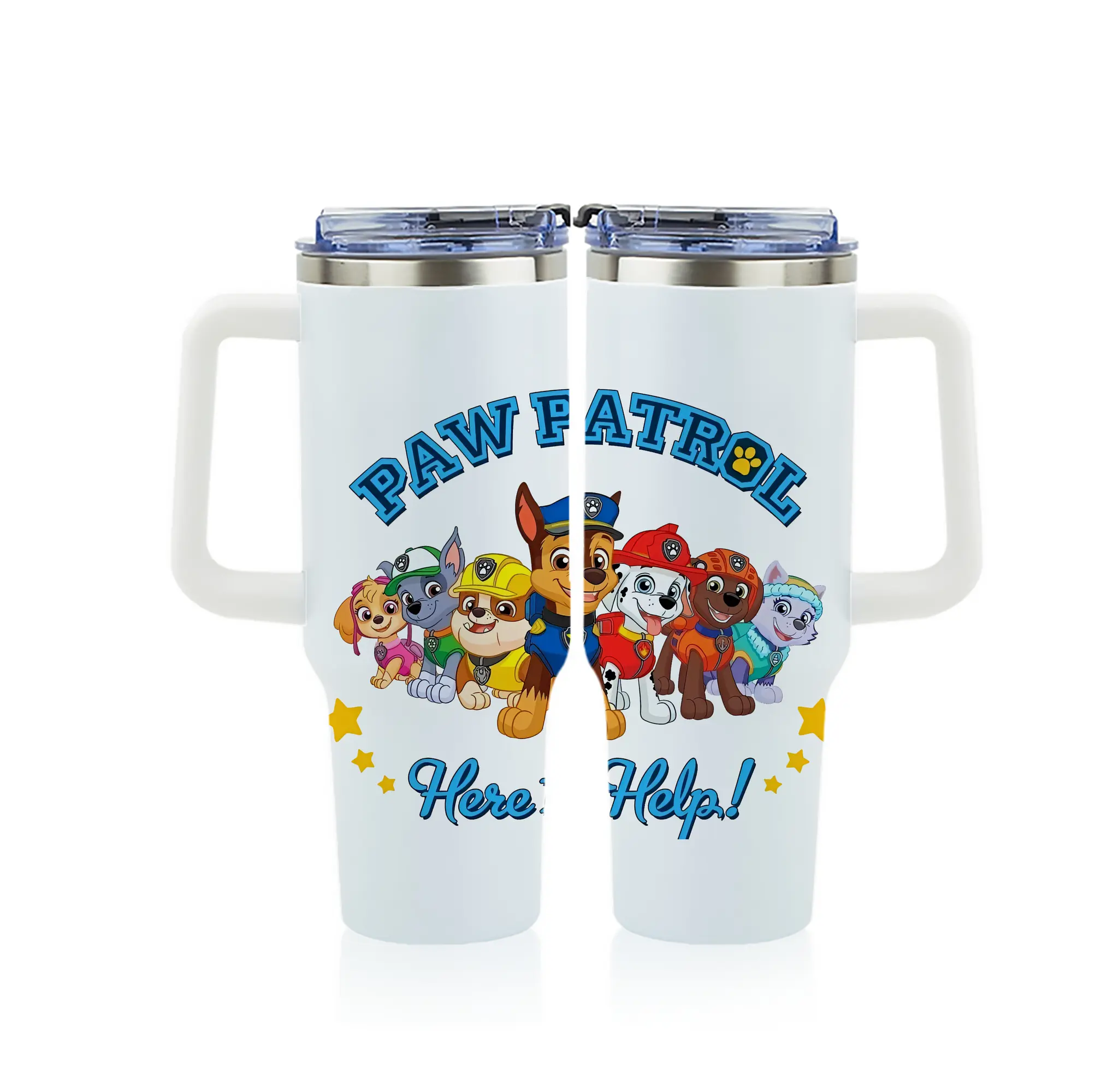パウ・パトロール グッズ チェイス - 1200mL フルプリント車用タンブラー ・ 304ステンレス 内側 ・ 201ステンレス 外側 ・ 保温 保冷 ・ 通勤 ドライブ アウトドア用