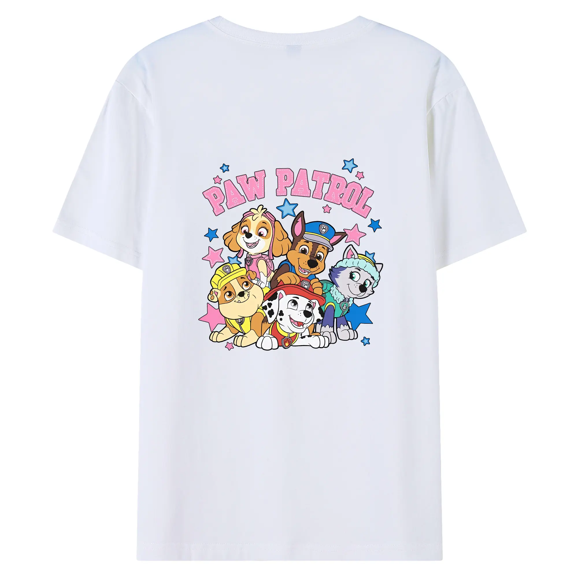 パウ・パトロール グッズ チェイス - 綿100％ 半袖Tシャツ ・ バックプリント ・ 快適 通気性 ・ 日常使い 散歩 スポーツ用