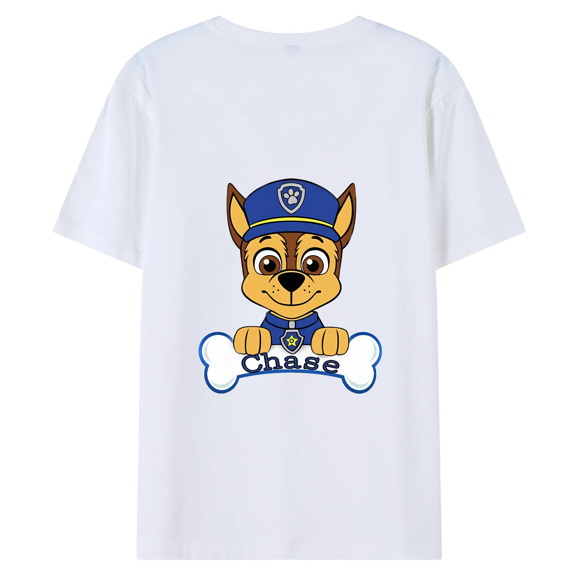 パウ・パトロール グッズ チェイス - 綿100％ 半袖Tシャツ ・ バックプリント ・ 快適 通気性 ・ 日常使い 散歩 スポーツ用