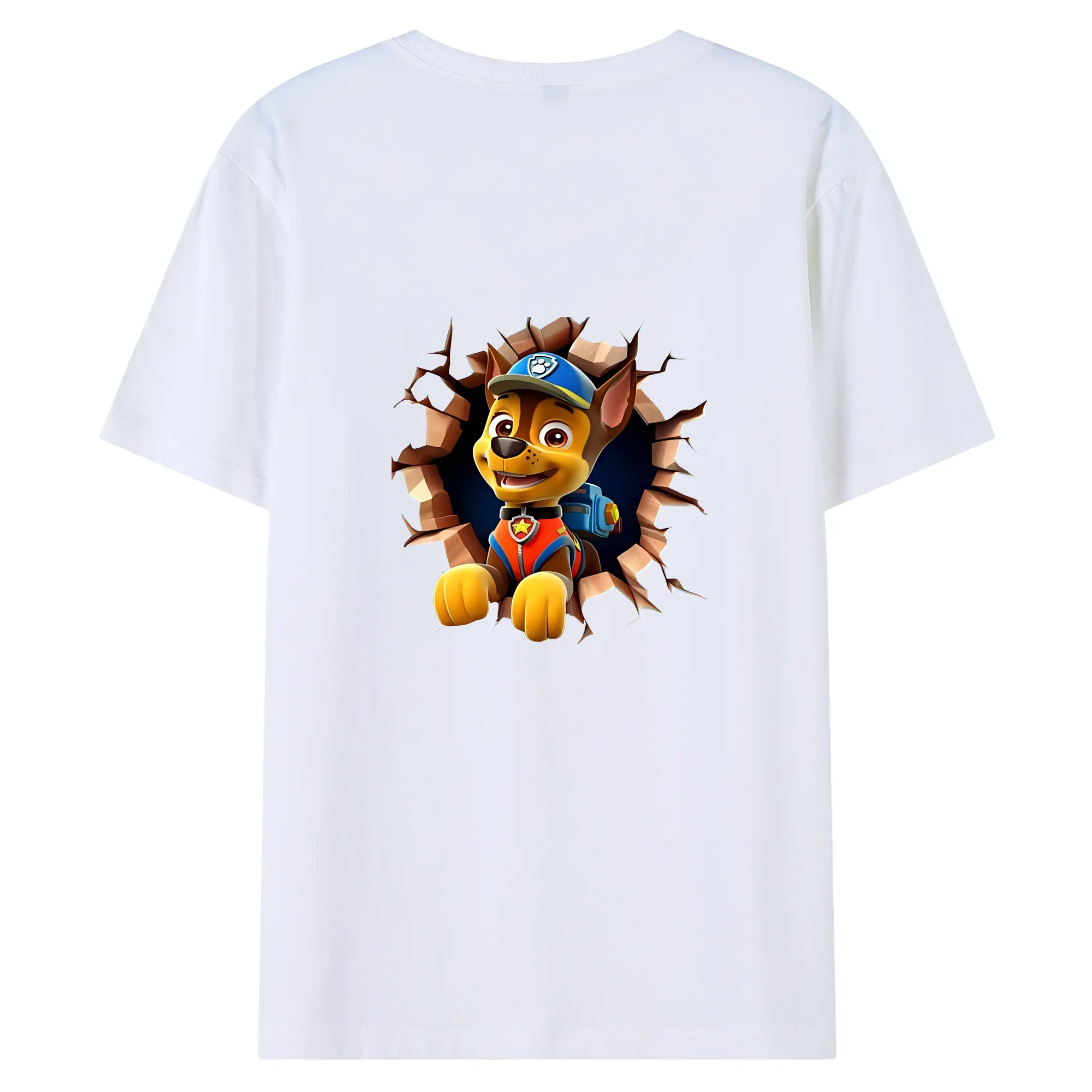 パウ・パトロール グッズ チェイス - 綿100％ 半袖Tシャツ ・ バックプリント ・ 快適 通気性 ・ 日常使い 散歩 スポーツ用