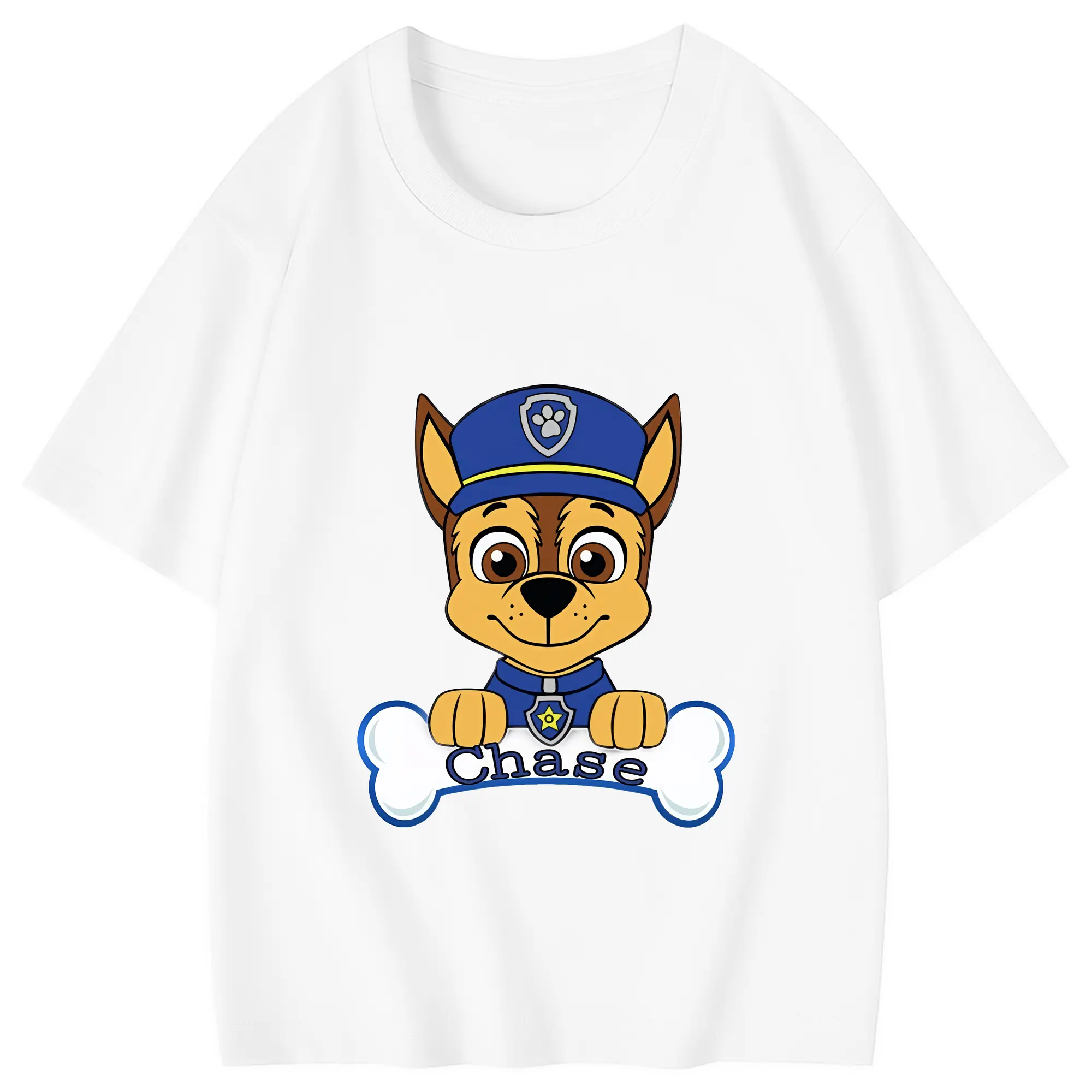 パウ・パトロール グッズ チェイス - 綿100％ キッズTシャツ ・ フロントプリント ・ 快適 通気性 ・ スポーツ カジュアル 散歩用