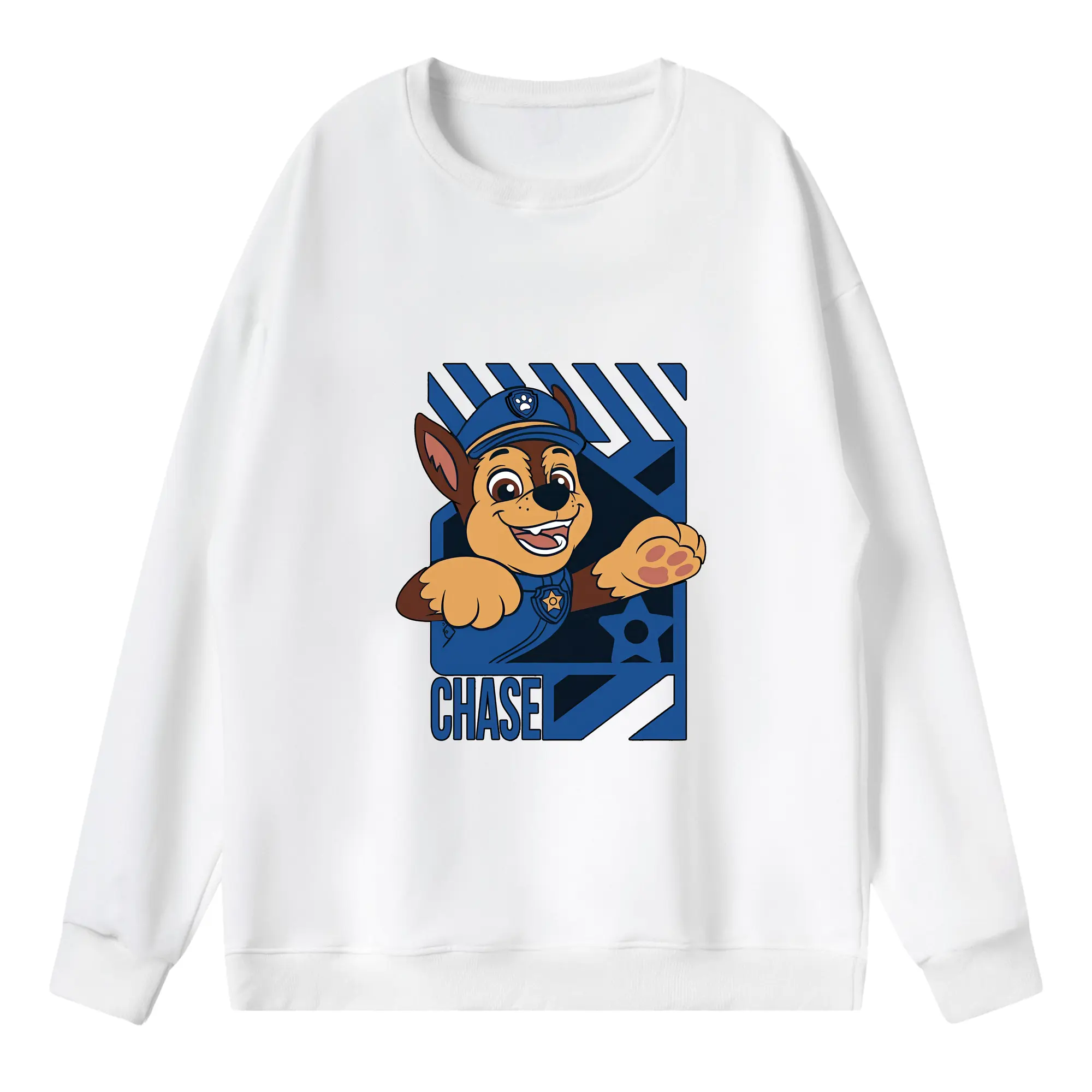 パウ・パトロール グッズ チェイス - 薄手 クルーネック スウェット 裏毛260g · ポリエステル 春秋向け カジュアル 男女兼用 · トレーナー デイリー スポーツ 散歩に最適
