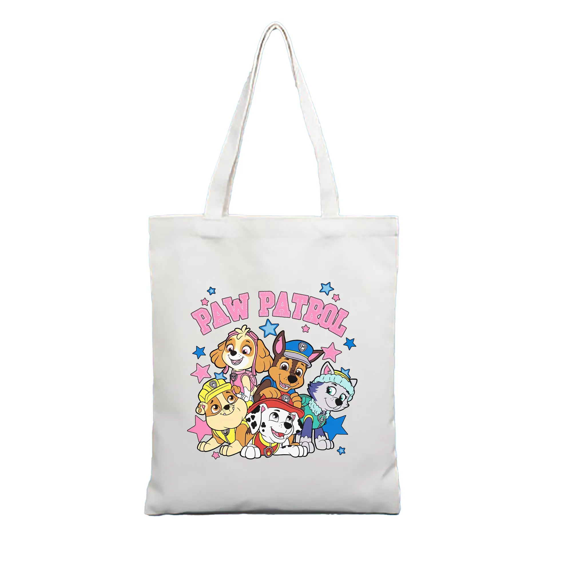 パウ・パトロール グッズ チェイス - 縦型キャンバス手提げバッグ（トートバッグ） ・ キャンバス素材 ・ ショッピング用 ・ 軽量 丈夫 お手入れ簡単