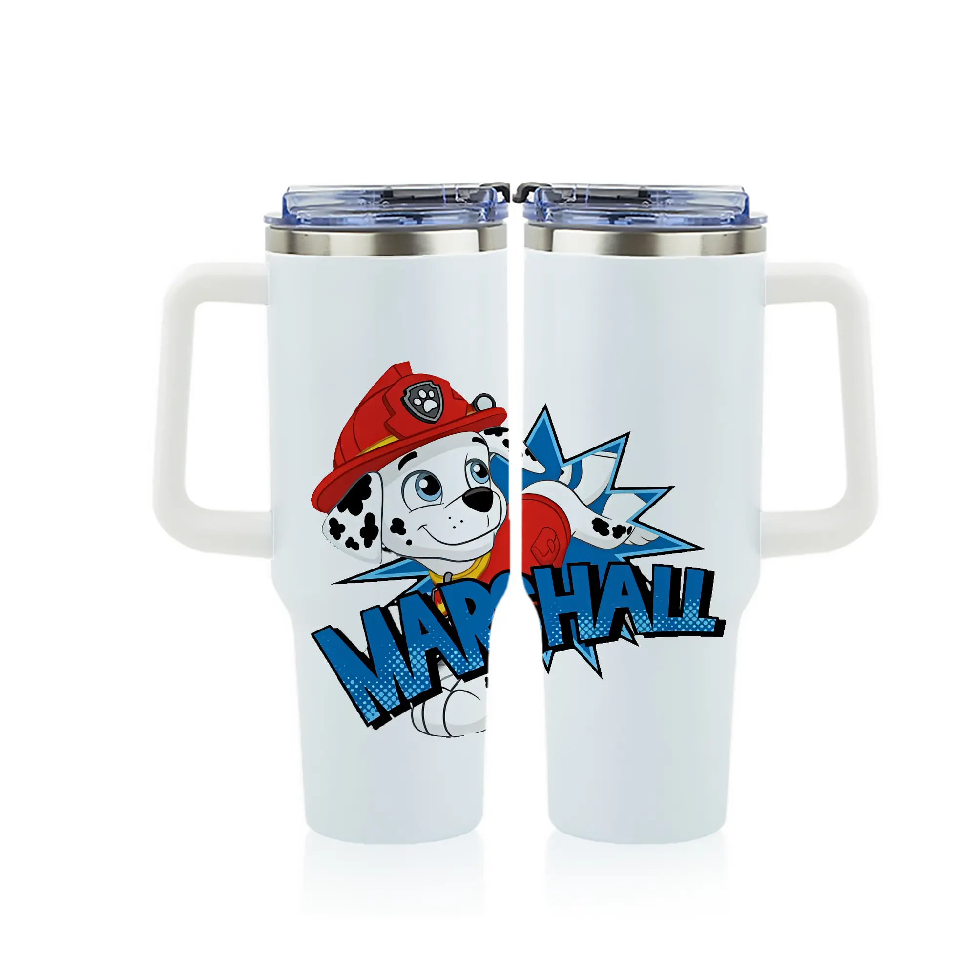 パウ・パトロール グッズ マーシャル - 1200mL フルプリント車用タンブラー ・ 304ステンレス 内側 ・ 201ステンレス 外側 ・ 保温 保冷 ・ 通勤 ドライブ アウトドア用