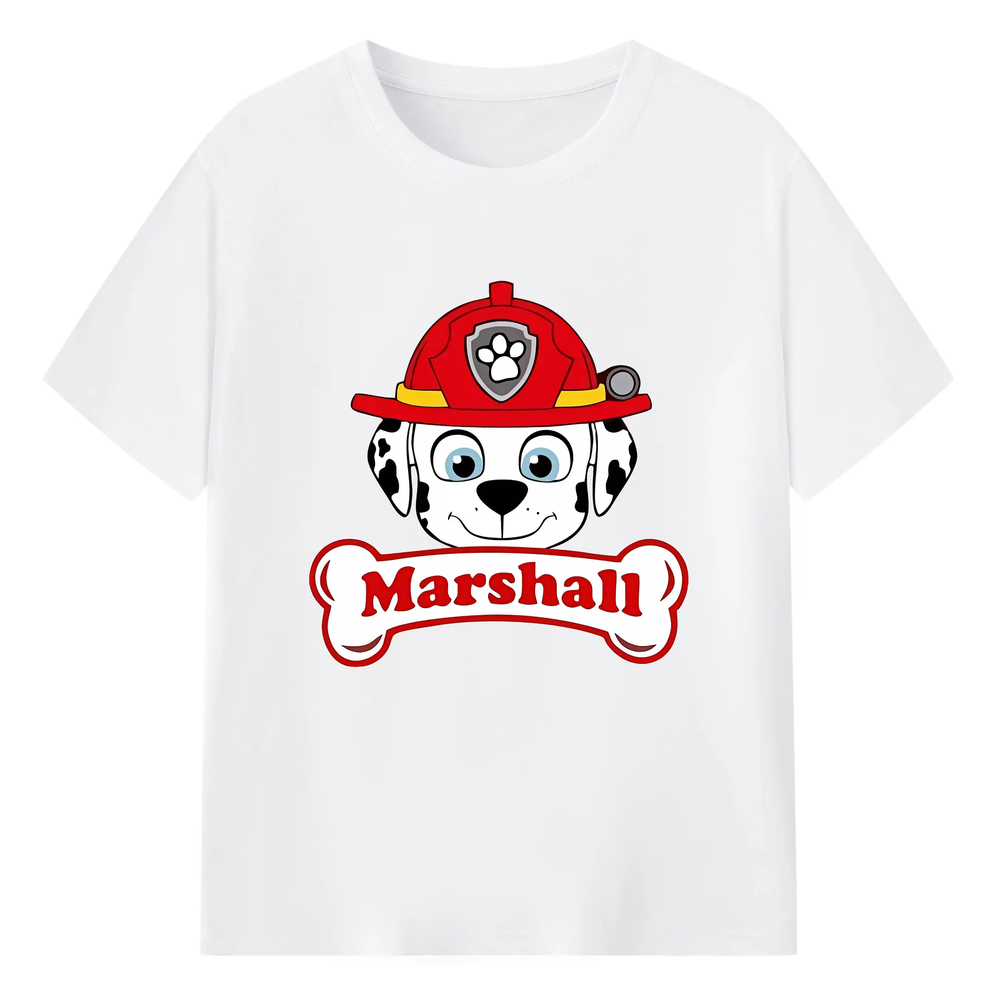 パウ・パトロール グッズ マーシャル - 綿100％ 半袖Tシャツ ・ フロントプリント ・ 快適 通気性 ・ 日常使い 散歩 スポーツ用