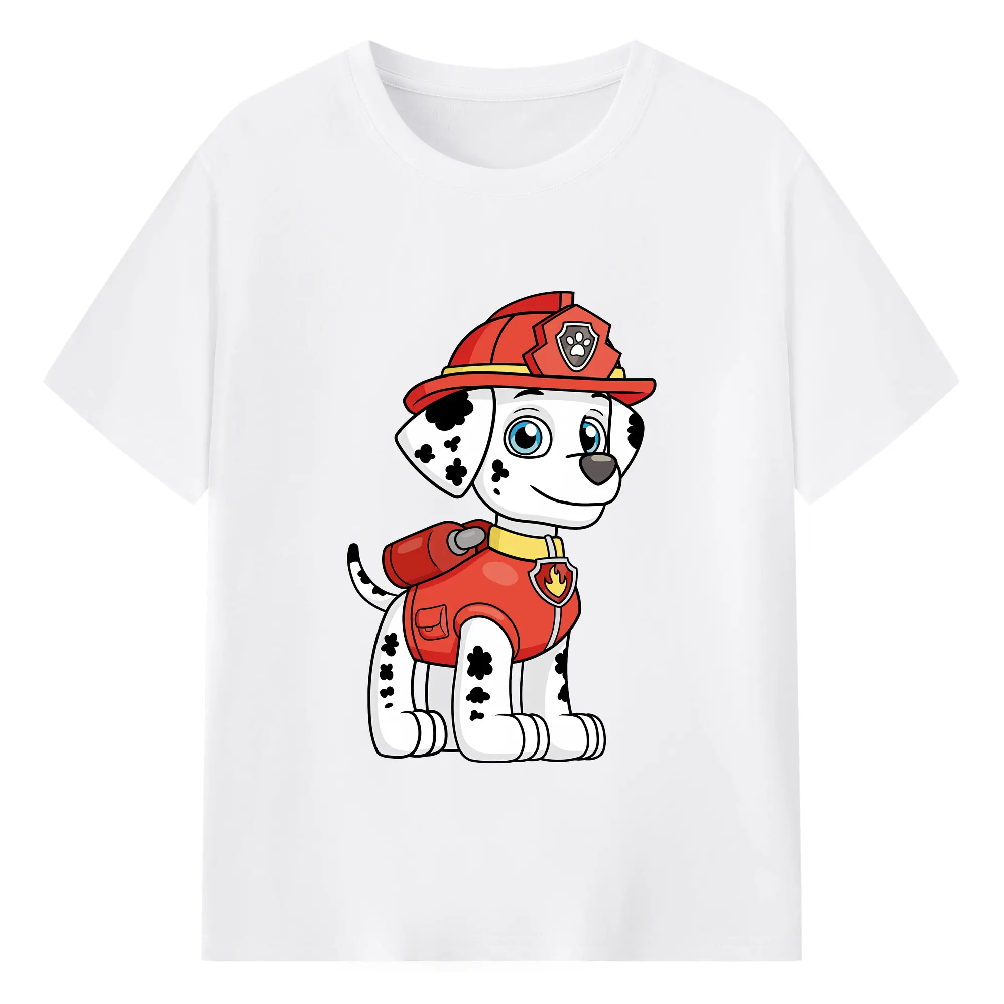 パウ・パトロール グッズ マーシャル - 綿100％ 半袖Tシャツ ・ フロントプリント ・ 快適 通気性 ・ 日常使い 散歩 スポーツ用