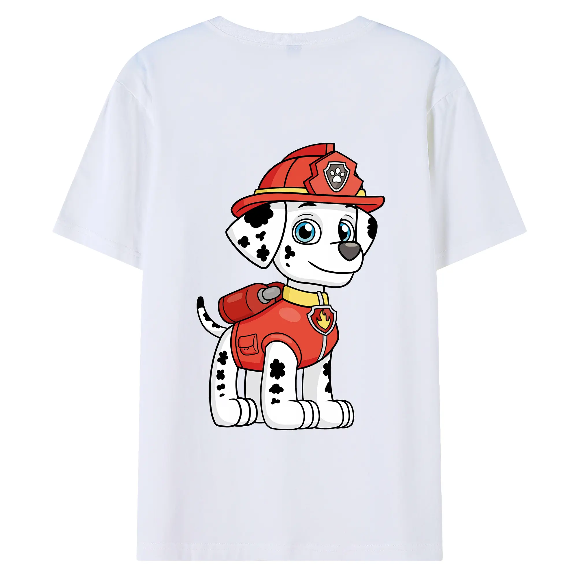 パウ・パトロール グッズ マーシャル - 綿100％ 半袖Tシャツ ・ バックプリント ・ 快適 通気性 ・ 日常使い 散歩 スポーツ用