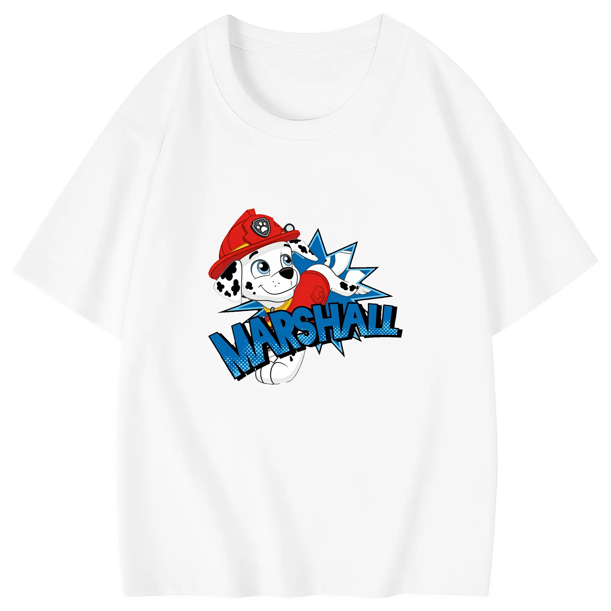 パウ・パトロール グッズ マーシャル - 綿100％ キッズTシャツ ・ フロントプリント ・ 快適 通気性 ・ スポーツ カジュアル 散歩用