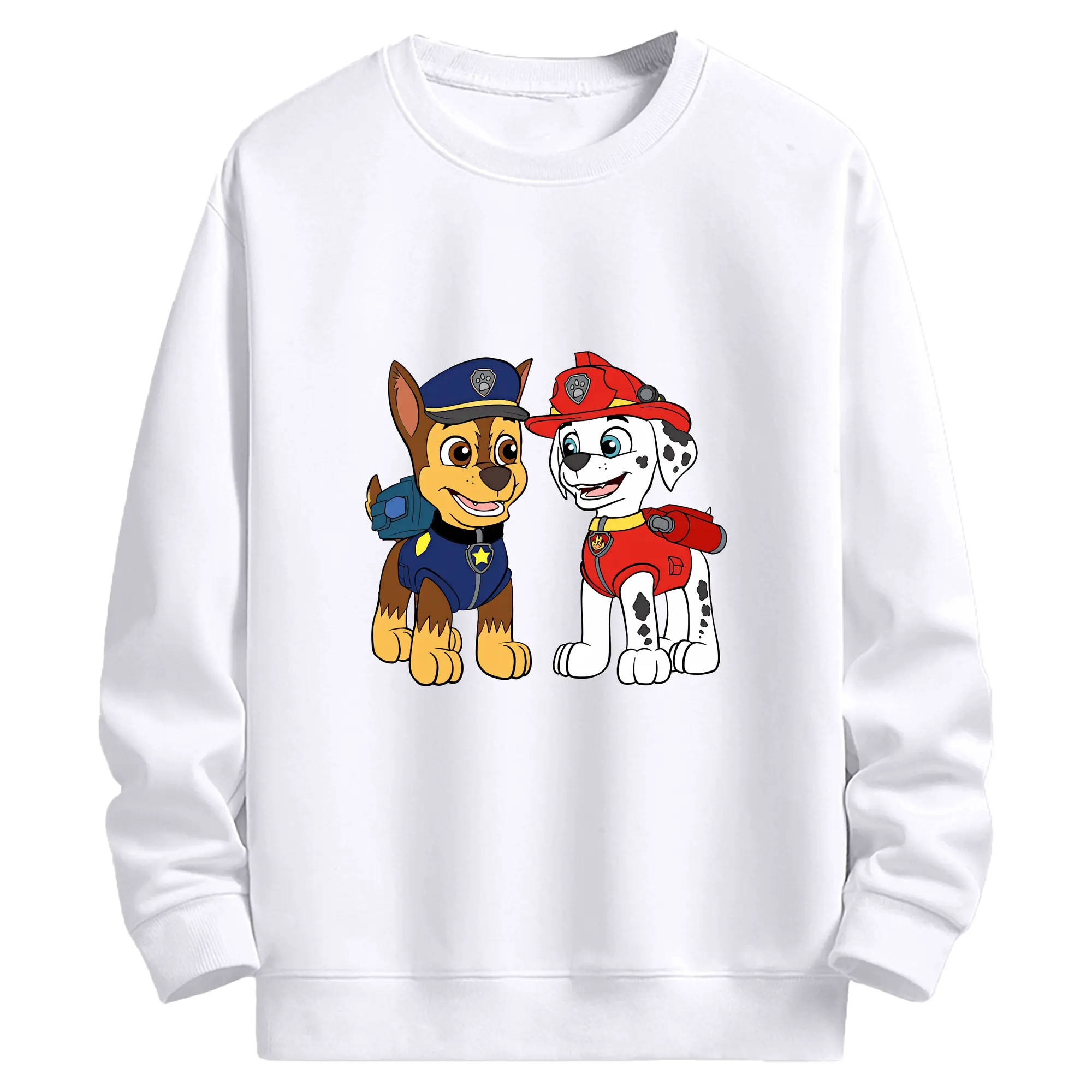 パウ・パトロール グッズ マーシャル - 高品質 クルーネック スウェット ・ コットン59％ ポリエステル41％ ・ ユニセックス 長袖 トレーナー ・ カジュアル デイリー スポーツ 散歩用