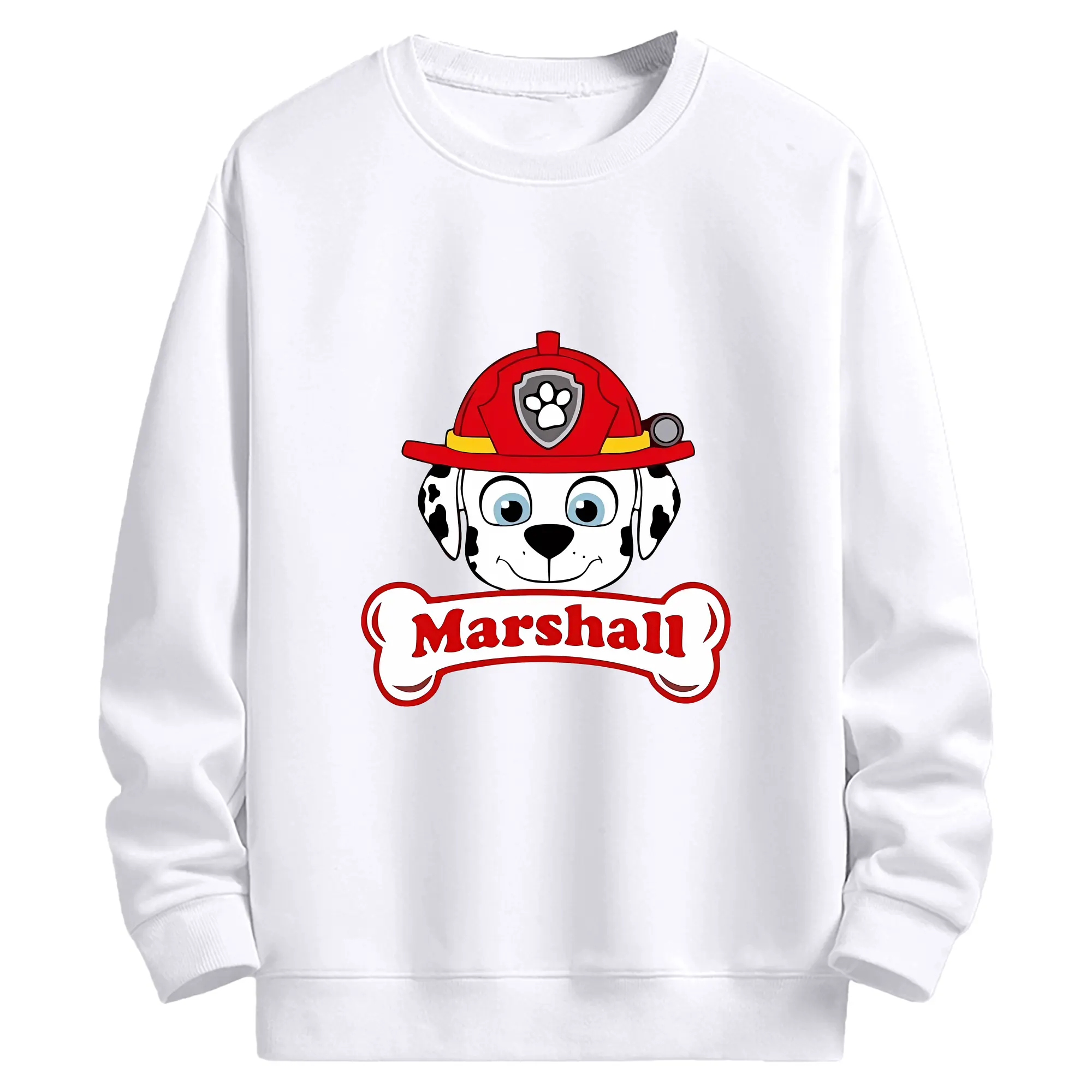 パウ・パトロール グッズ マーシャル - 高品質 クルーネック スウェット ・ コットン59％ ポリエステル41％ ・ ユニセックス 長袖 トレーナー ・ カジュアル デイリー スポーツ 散歩用