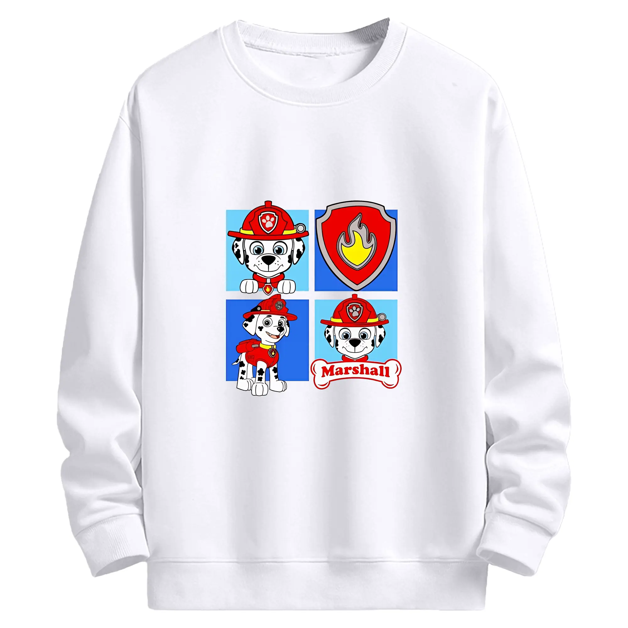 パウ・パトロール グッズ マーシャル - 高品質 クルーネック スウェット ・ コットン59％ ポリエステル41％ ・ ユニセックス 長袖 トレーナー ・ カジュアル デイリー スポーツ 散歩用