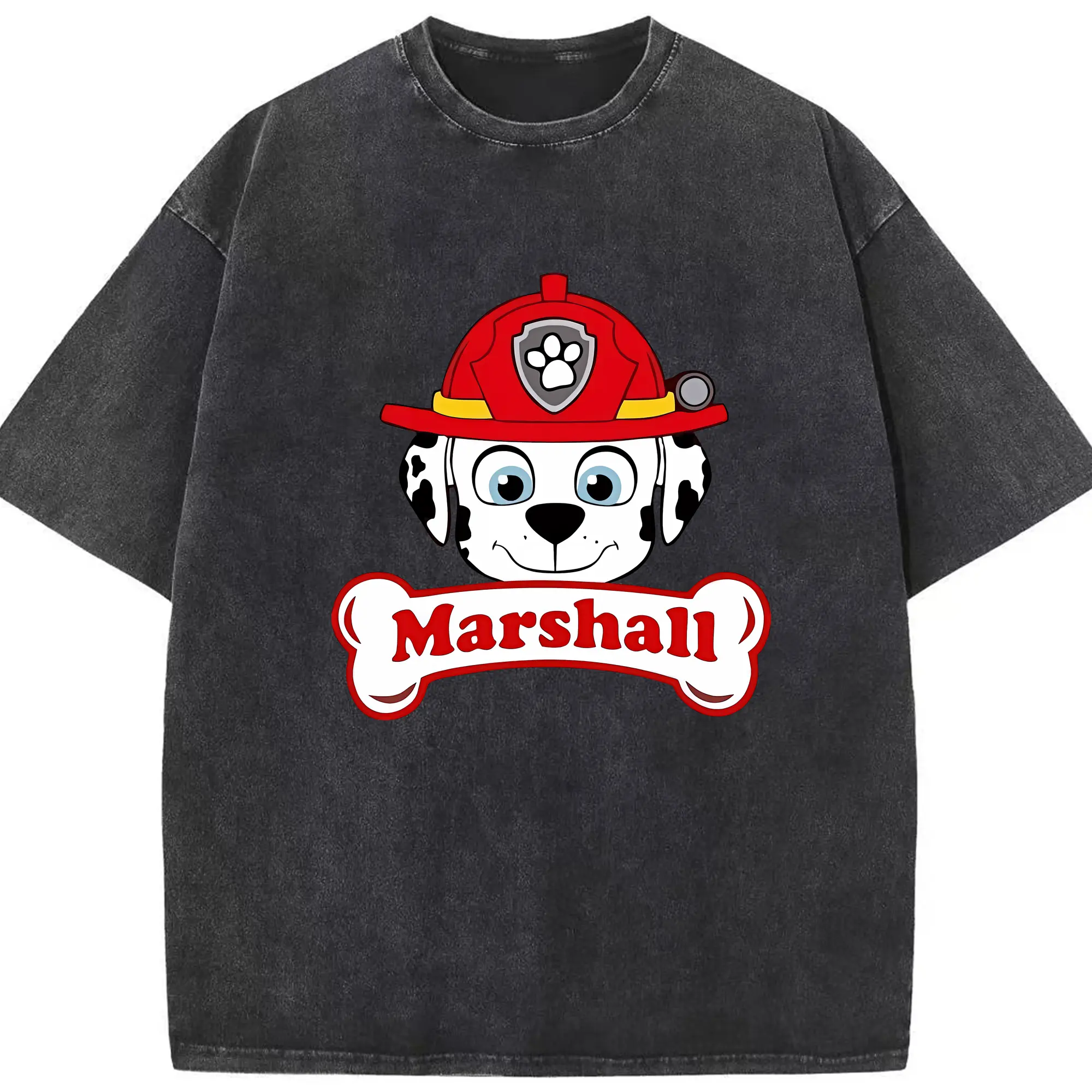 パウ・パトロール グッズ マーシャル - 綿100％ ヴィンテージ風 半袖Tシャツ ・ フロントプリント ・ 柔らか肌触り ・ 通気性 快適 ・ スポーツ カジュアル 外出用