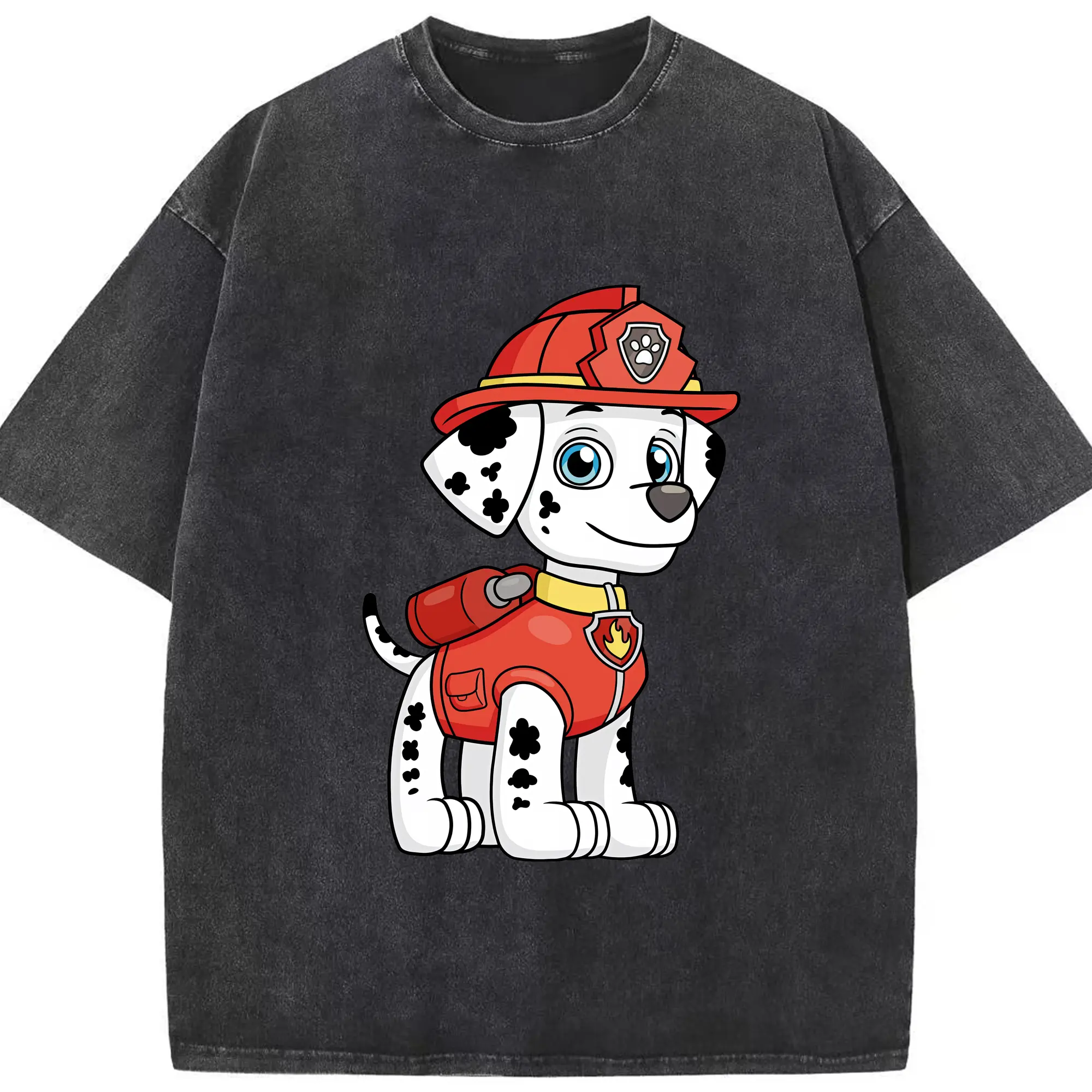 パウ・パトロール グッズ マーシャル - 綿100％ ヴィンテージ風 半袖Tシャツ ・ フロントプリント ・ 柔らか肌触り ・ 通気性 快適 ・ スポーツ カジュアル 外出用