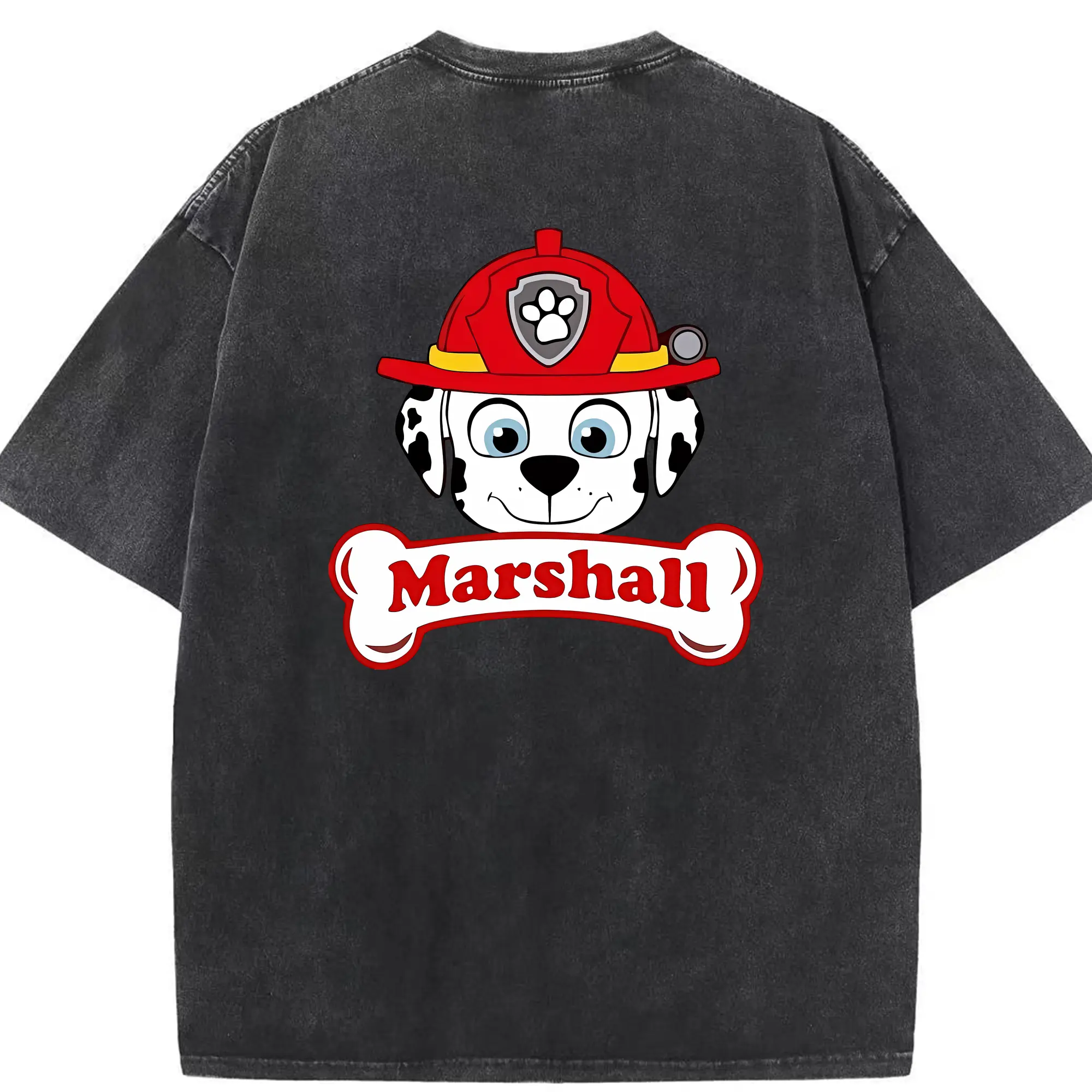 パウ・パトロール グッズ マーシャル - 綿100％ ヴィンテージ風 半袖Tシャツ ・ 背面プリント ・ 柔らか肌触り ・ 通気性 快適 ・ スポーツ カジュアル 外出用