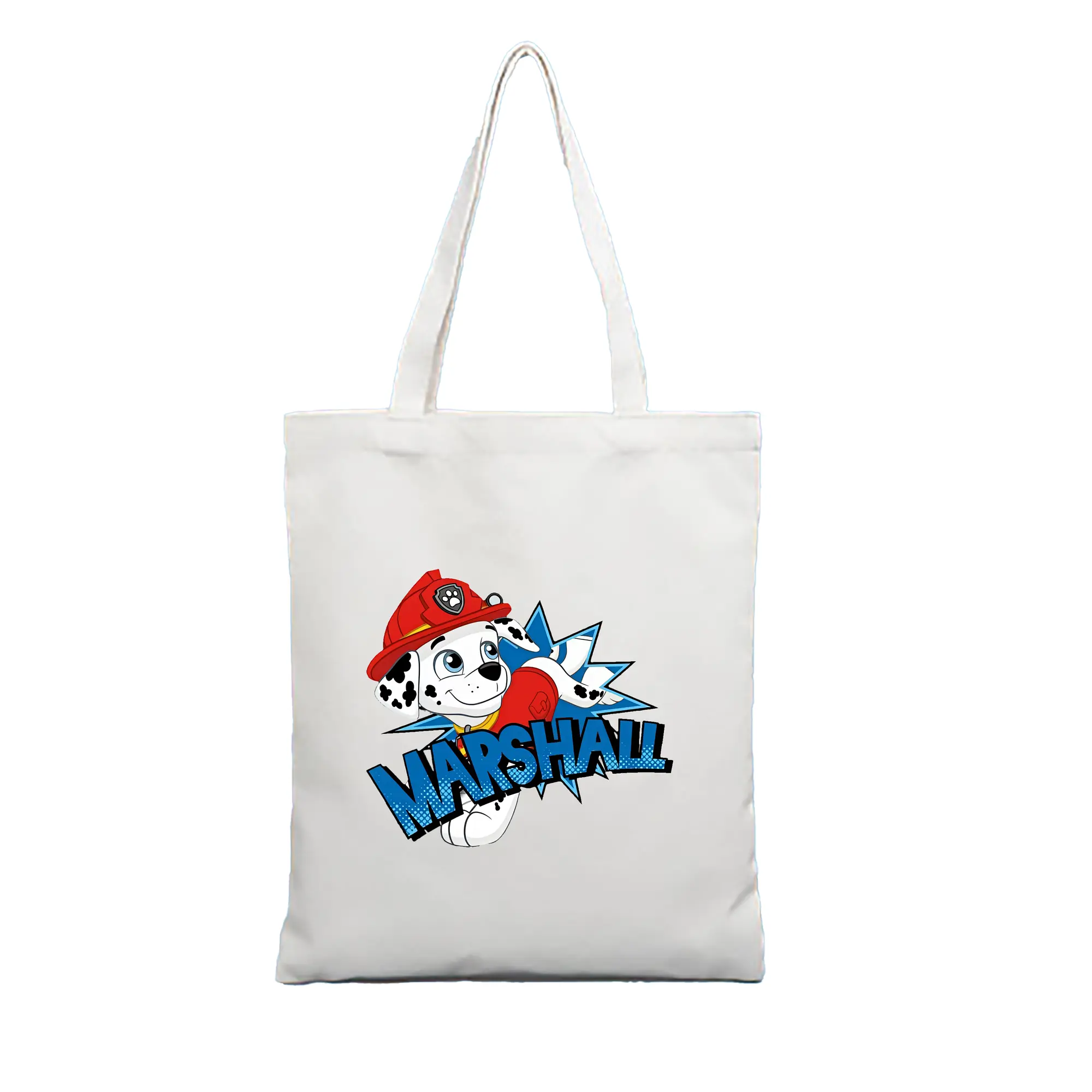 パウ・パトロール グッズ マーシャル - 縦型キャンバス手提げバッグ（トートバッグ） ・ キャンバス素材 ・ ショッピング用 ・ 軽量 丈夫 お手入れ簡単