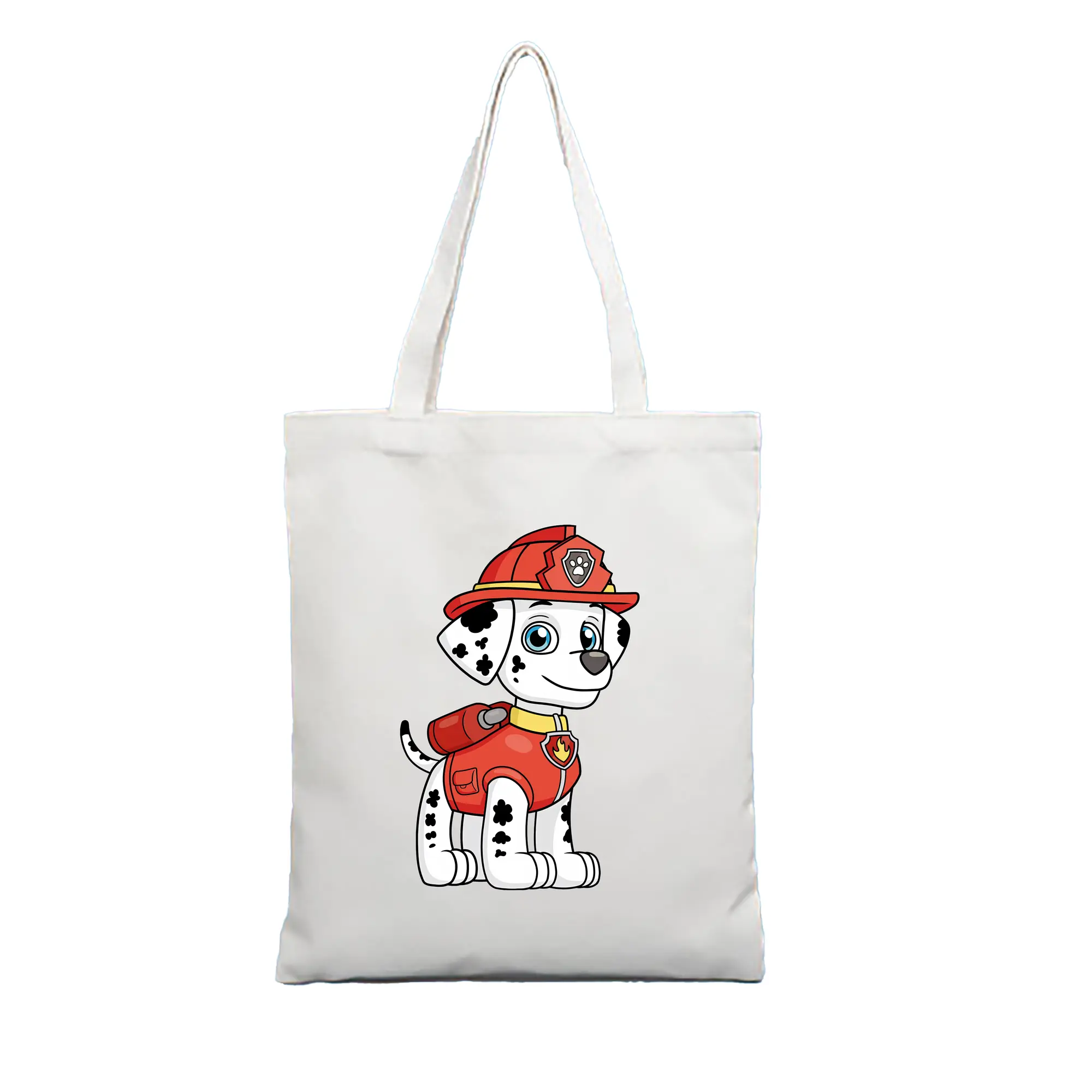 パウ・パトロール グッズ マーシャル - 縦型キャンバス手提げバッグ（トートバッグ） ・ キャンバス素材 ・ ショッピング用 ・ 軽量 丈夫 お手入れ簡単