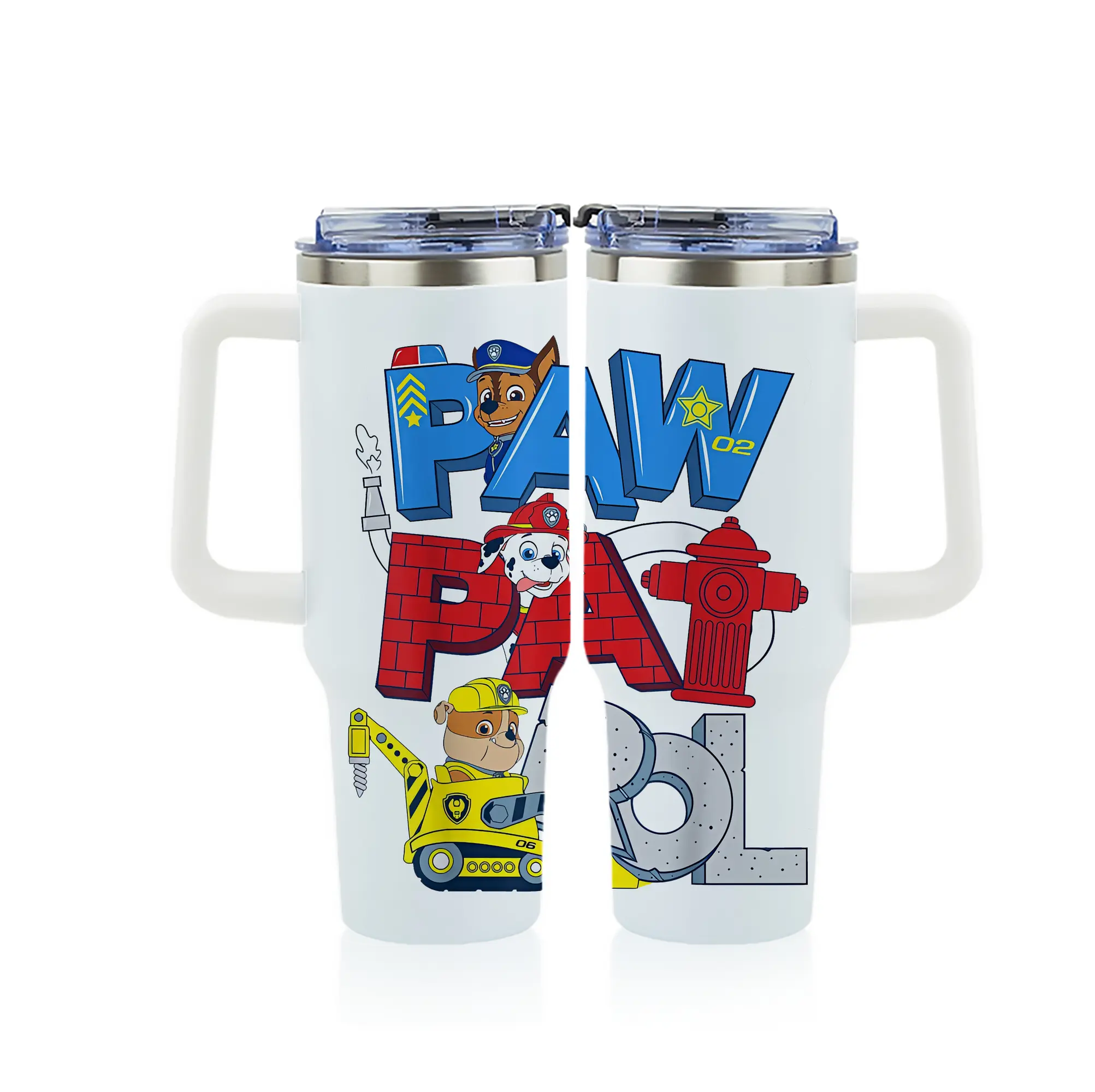パウ・パトロール グッズ ラブル - 1200mL フルプリント車用タンブラー ・ 304ステンレス 内側 ・ 201ステンレス 外側 ・ 保温 保冷 ・ 通勤 ドライブ アウトドア用