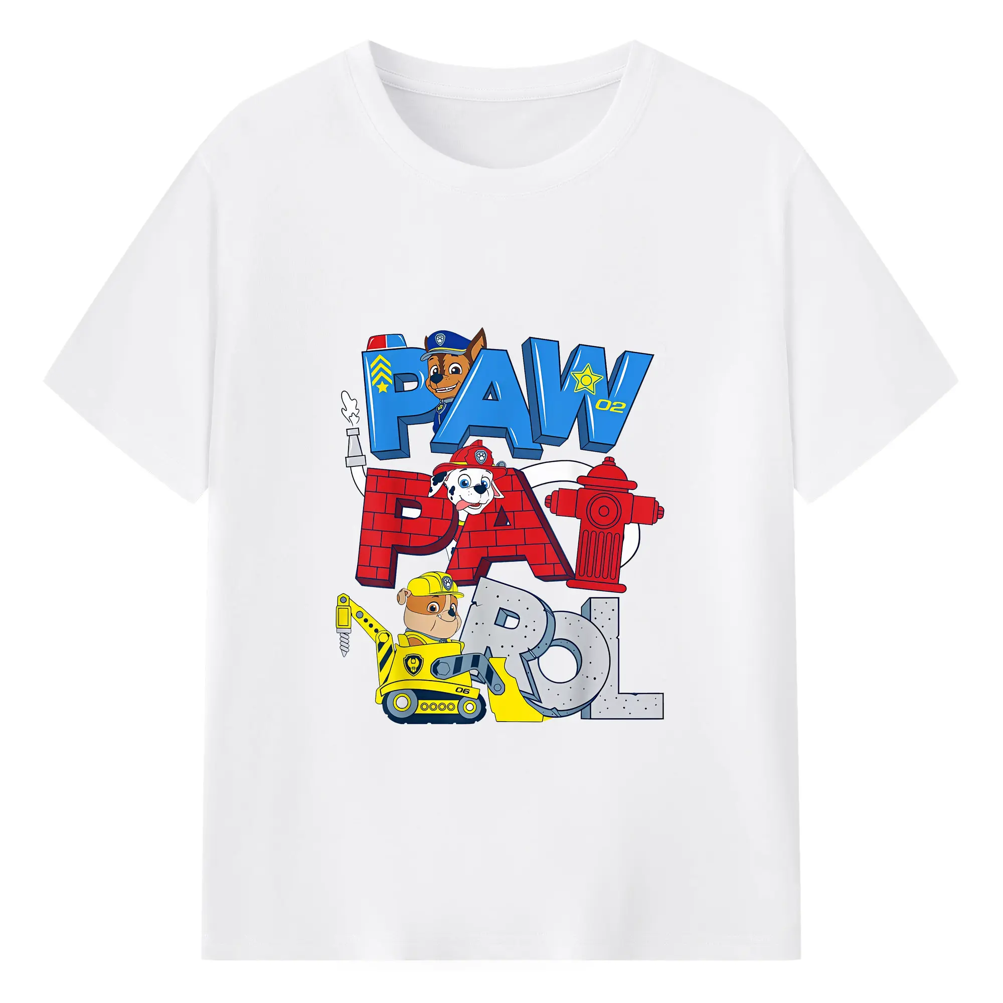 パウ・パトロール グッズ ラブル - 綿100％ 半袖Tシャツ ・ フロントプリント ・ 快適 通気性 ・ 日常使い 散歩 スポーツ用