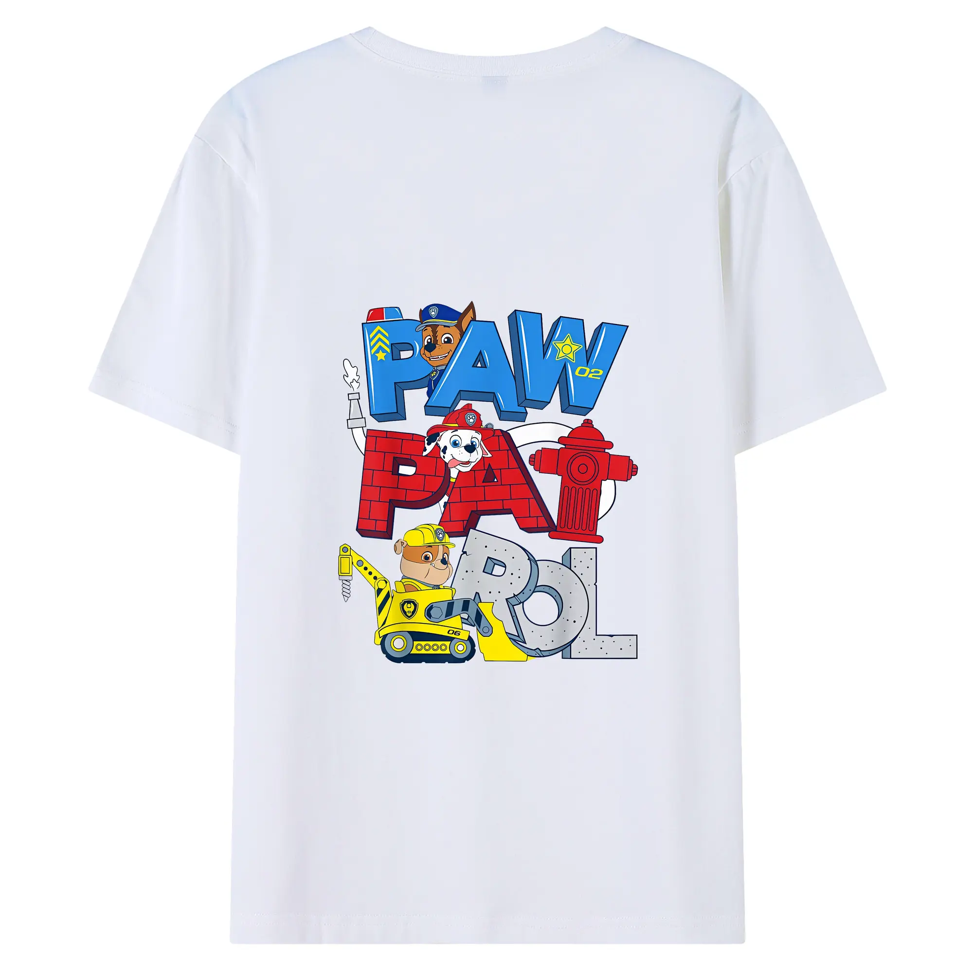 パウ・パトロール グッズ ラブル - 綿100％ 半袖Tシャツ ・ バックプリント ・ 快適 通気性 ・ 日常使い 散歩 スポーツ用