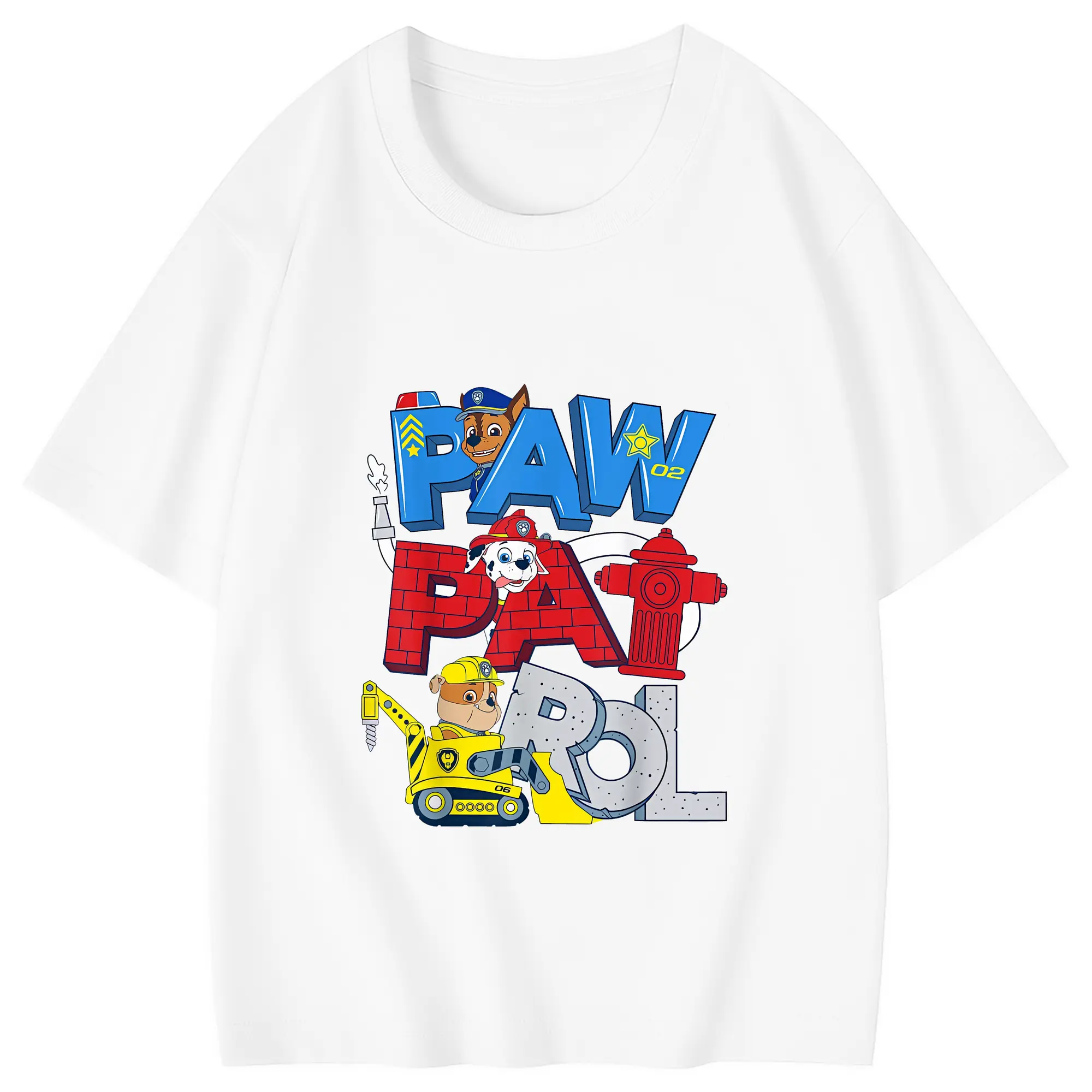 パウ・パトロール グッズ ラブル - 綿100％ キッズTシャツ ・ フロントプリント ・ 快適 通気性 ・ スポーツ カジュアル 散歩用