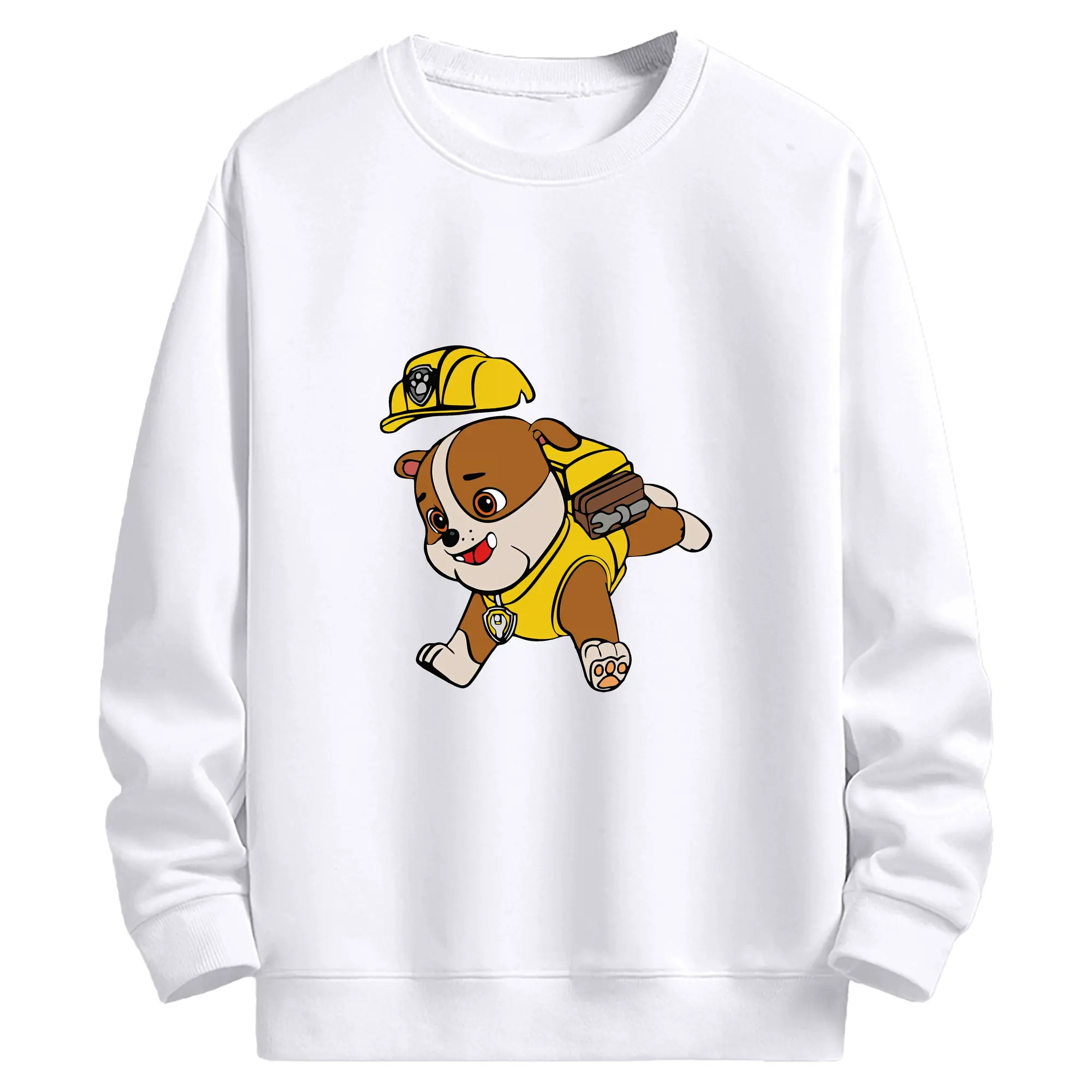 パウ・パトロール グッズ ラブル - 高品質 クルーネック スウェット ・ コットン59％ ポリエステル41％ ・ ユニセックス 長袖 トレーナー ・ カジュアル デイリー スポーツ 散歩用