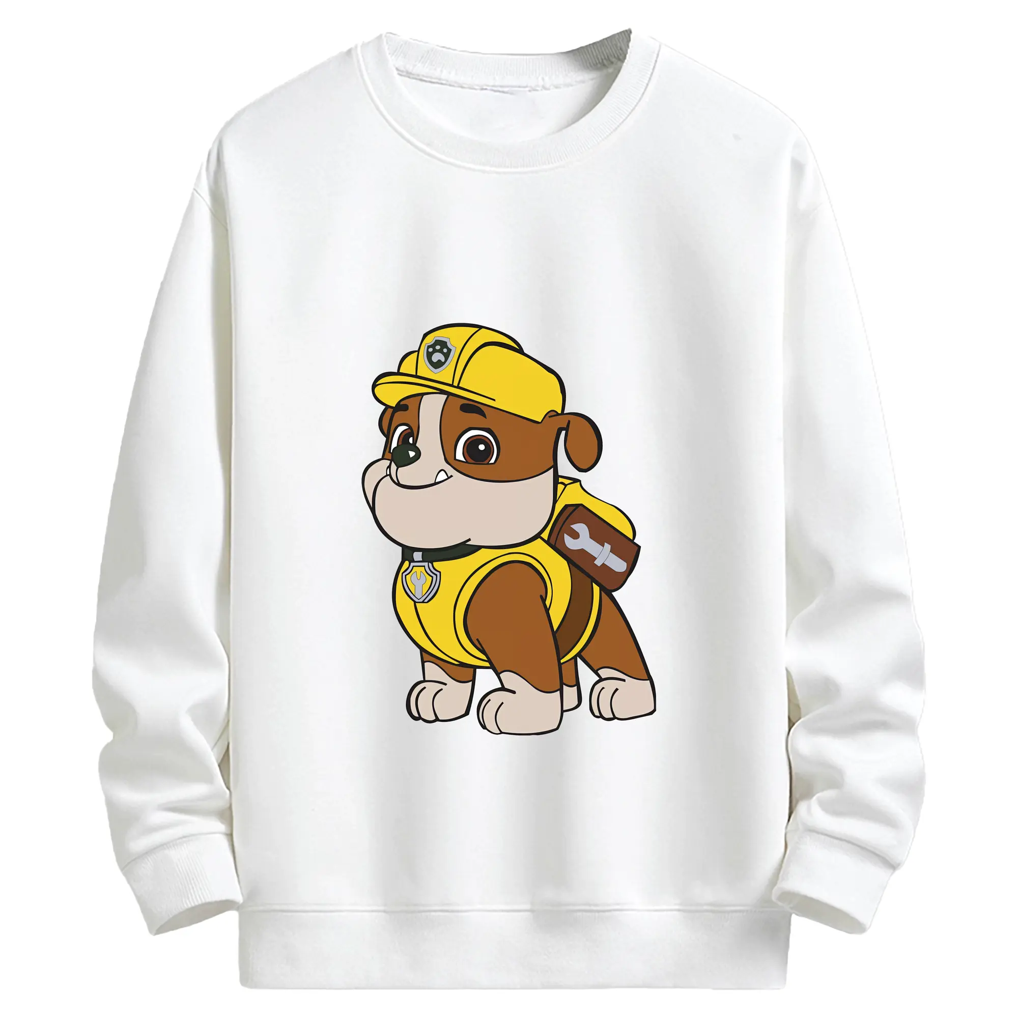 パウ・パトロール グッズ ラブル - キッズ クルーネックスウェットシャツ ・ フロントプリント ・ 綿80％ ポリエステル20％ ・ 快適 通学 スポーツ 日常使い お散歩用