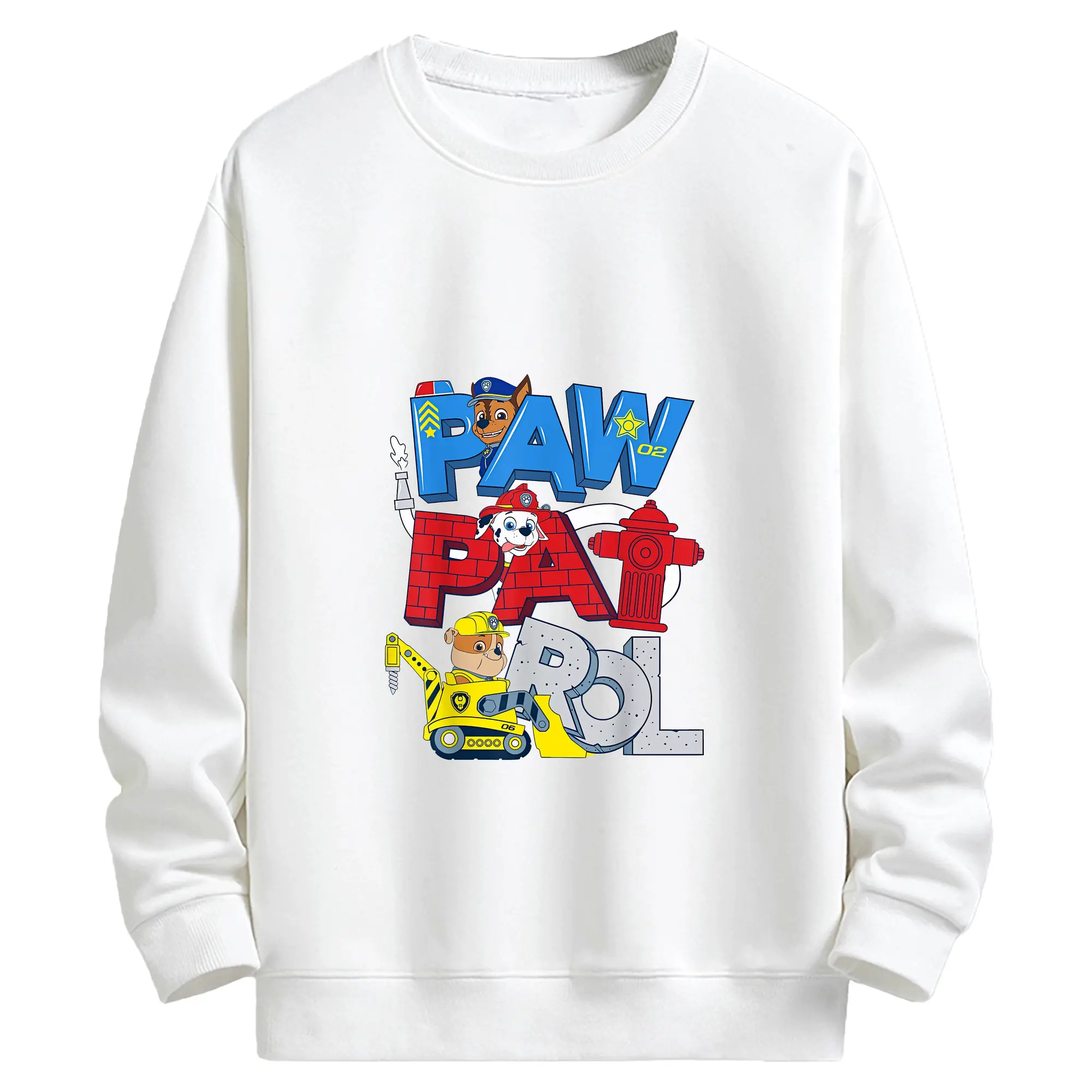 パウ・パトロール グッズ ラブル - キッズ クルーネックスウェットシャツ ・ フロントプリント ・ 綿80％ ポリエステル20％ ・ 快適 通学 スポーツ 日常使い お散歩用