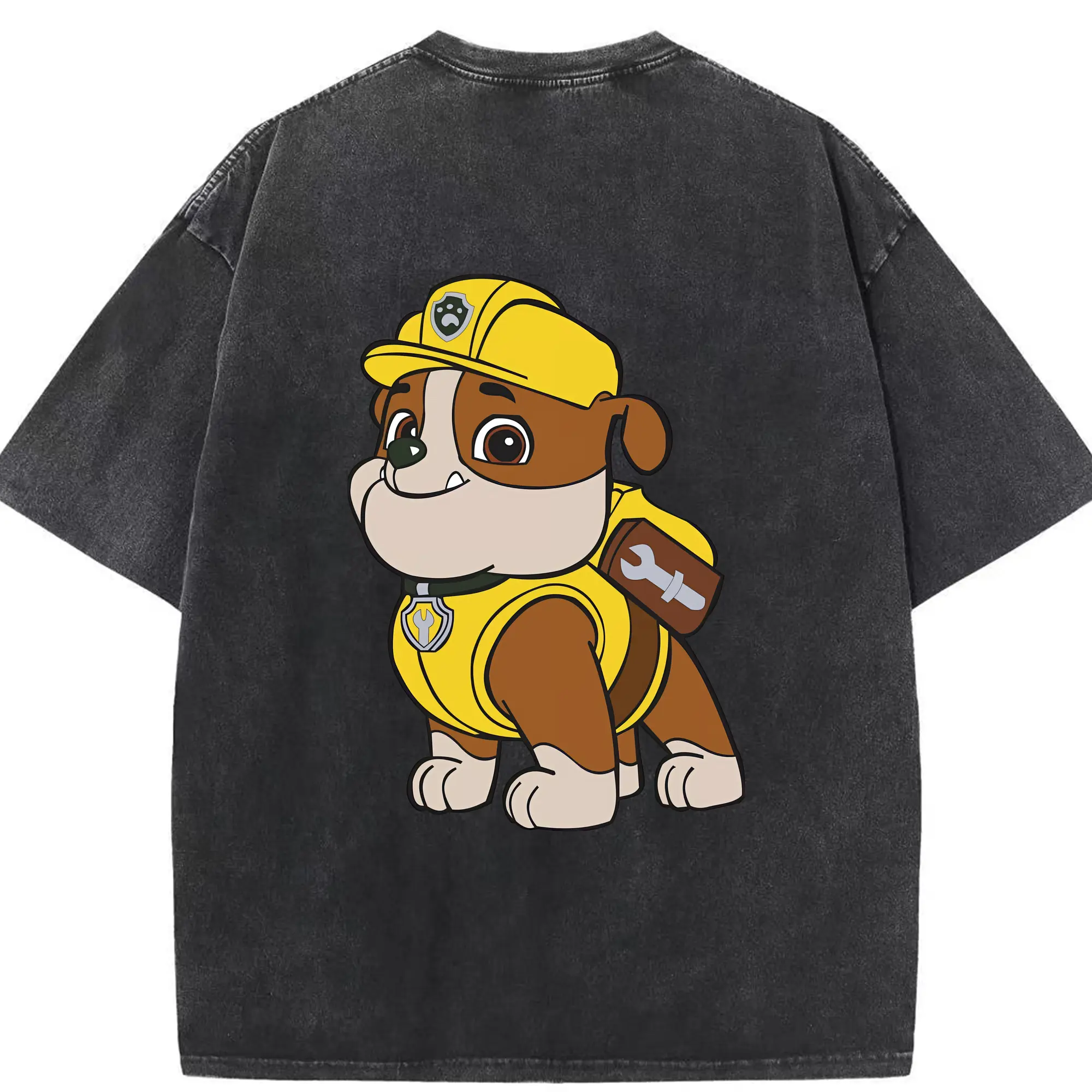 パウ・パトロール グッズ ラブル - 綿100％ ヴィンテージ風 半袖Tシャツ ・ 背面プリント ・ 柔らか肌触り ・ 通気性 快適 ・ スポーツ カジュアル 外出用