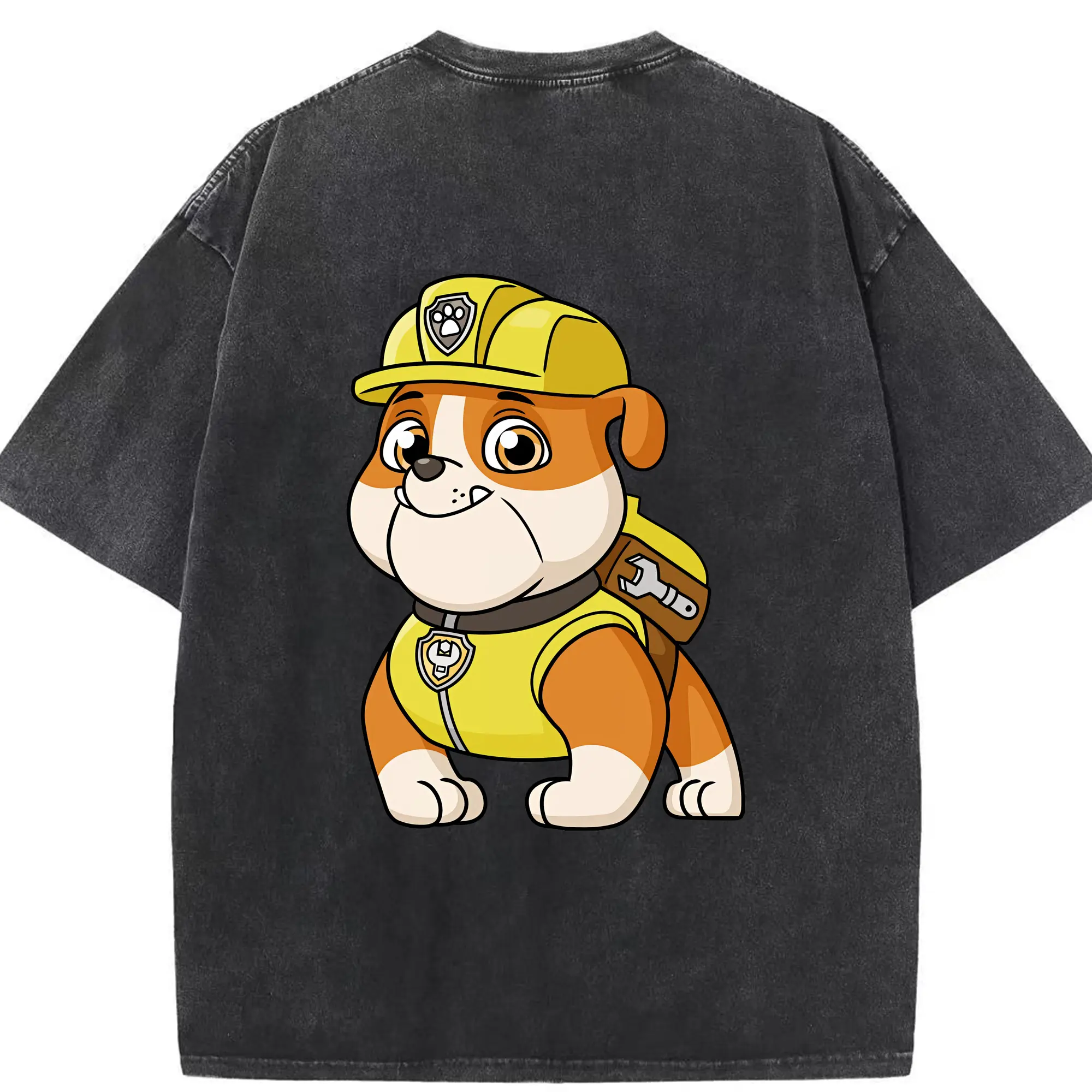 パウ・パトロール グッズ ラブル - 綿100％ ヴィンテージ風 半袖Tシャツ ・ 背面プリント ・ 柔らか肌触り ・ 通気性 快適 ・ スポーツ カジュアル 外出用