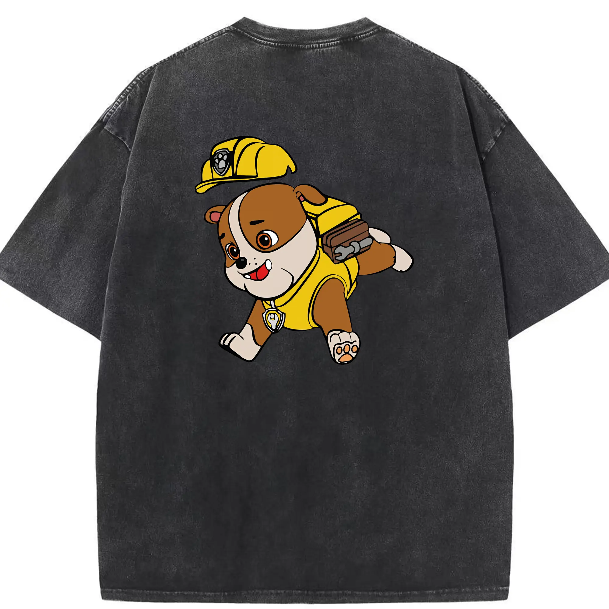 パウ・パトロール グッズ ラブル - 綿100％ ヴィンテージ風 半袖Tシャツ ・ 背面プリント ・ 柔らか肌触り ・ 通気性 快適 ・ スポーツ カジュアル 外出用