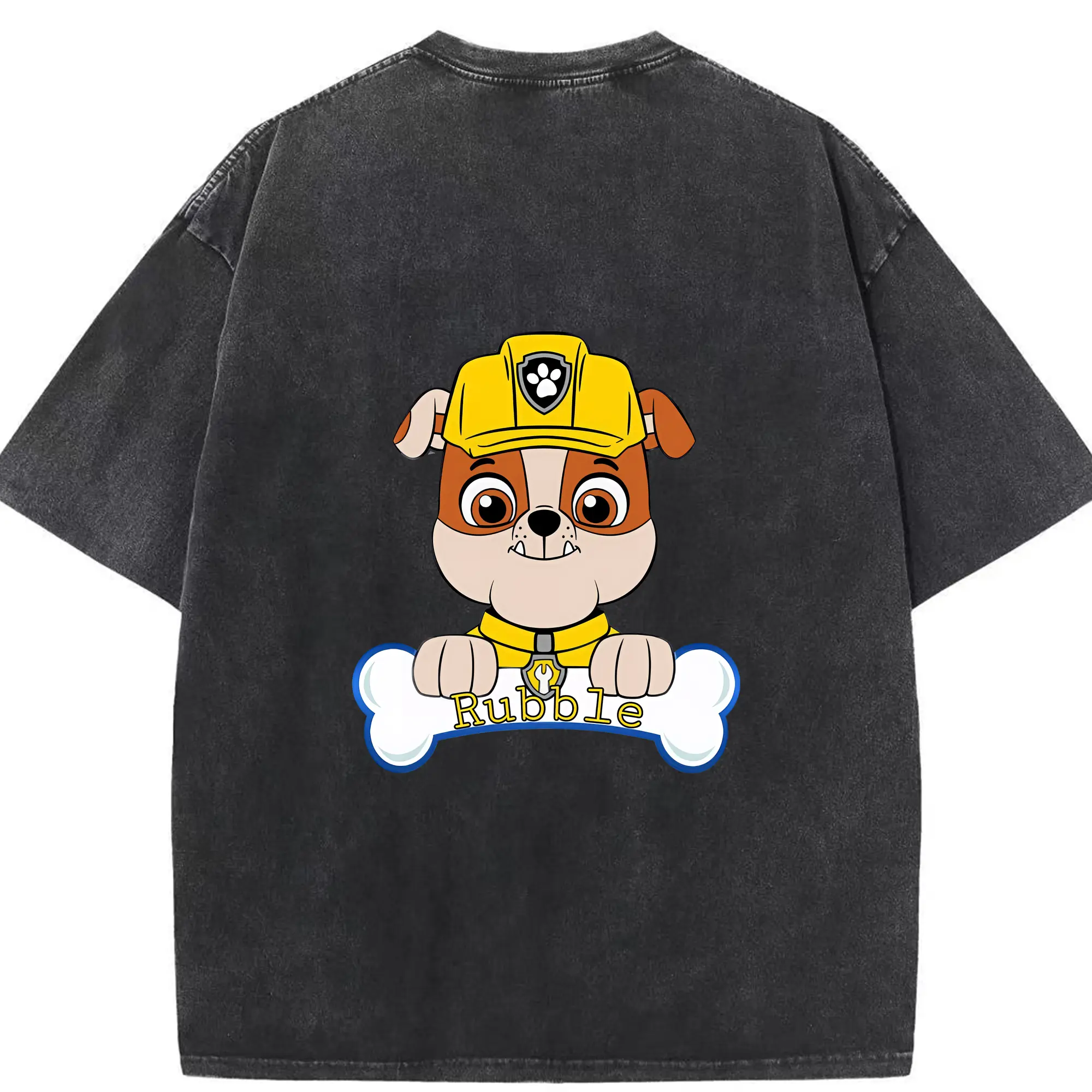 パウ・パトロール グッズ ラブル - 綿100％ ヴィンテージ風 半袖Tシャツ ・ 背面プリント ・ 柔らか肌触り ・ 通気性 快適 ・ スポーツ カジュアル 外出用