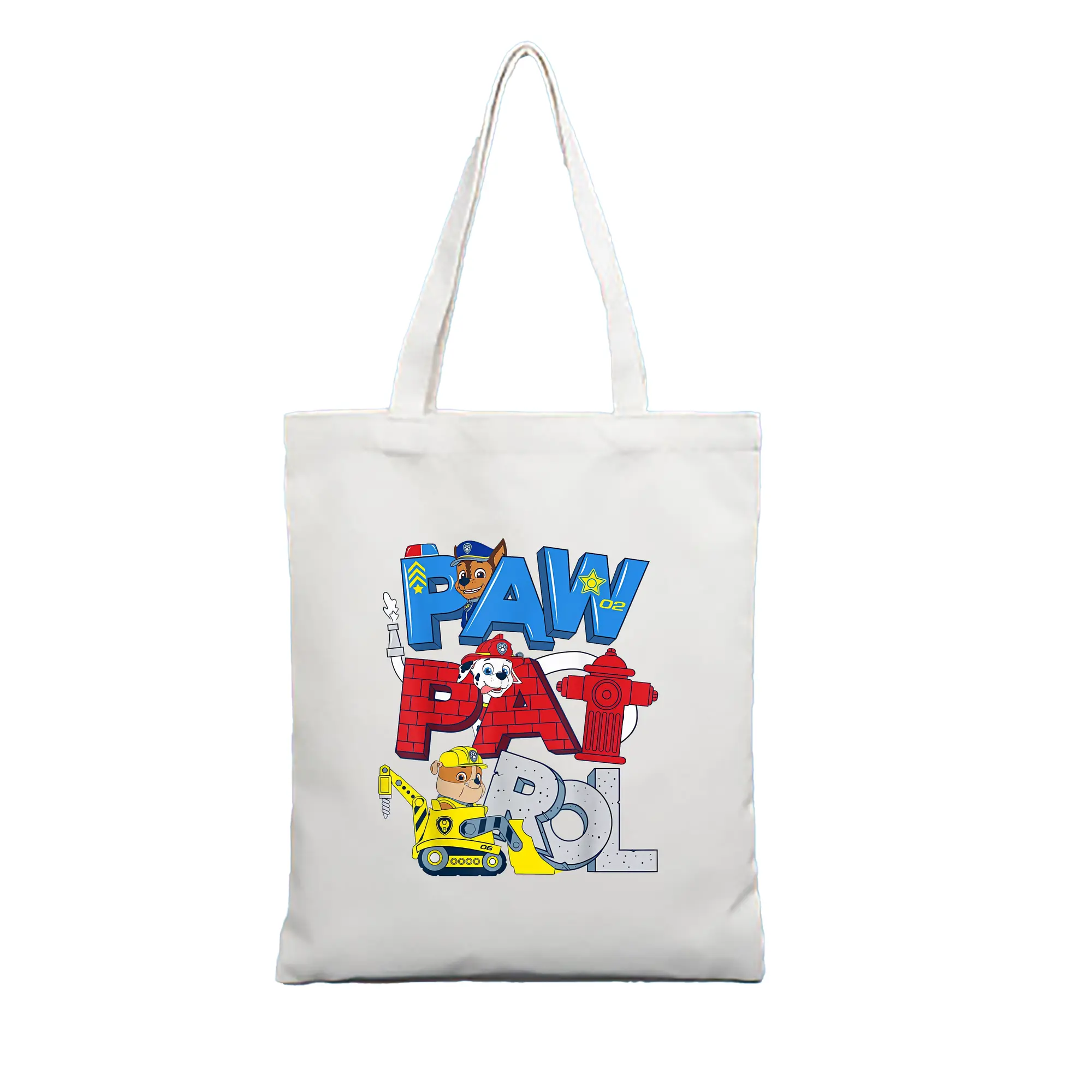 パウ・パトロール グッズ ラブル - 縦型キャンバス手提げバッグ（トートバッグ） ・ キャンバス素材 ・ ショッピング用 ・ 軽量 丈夫 お手入れ簡単
