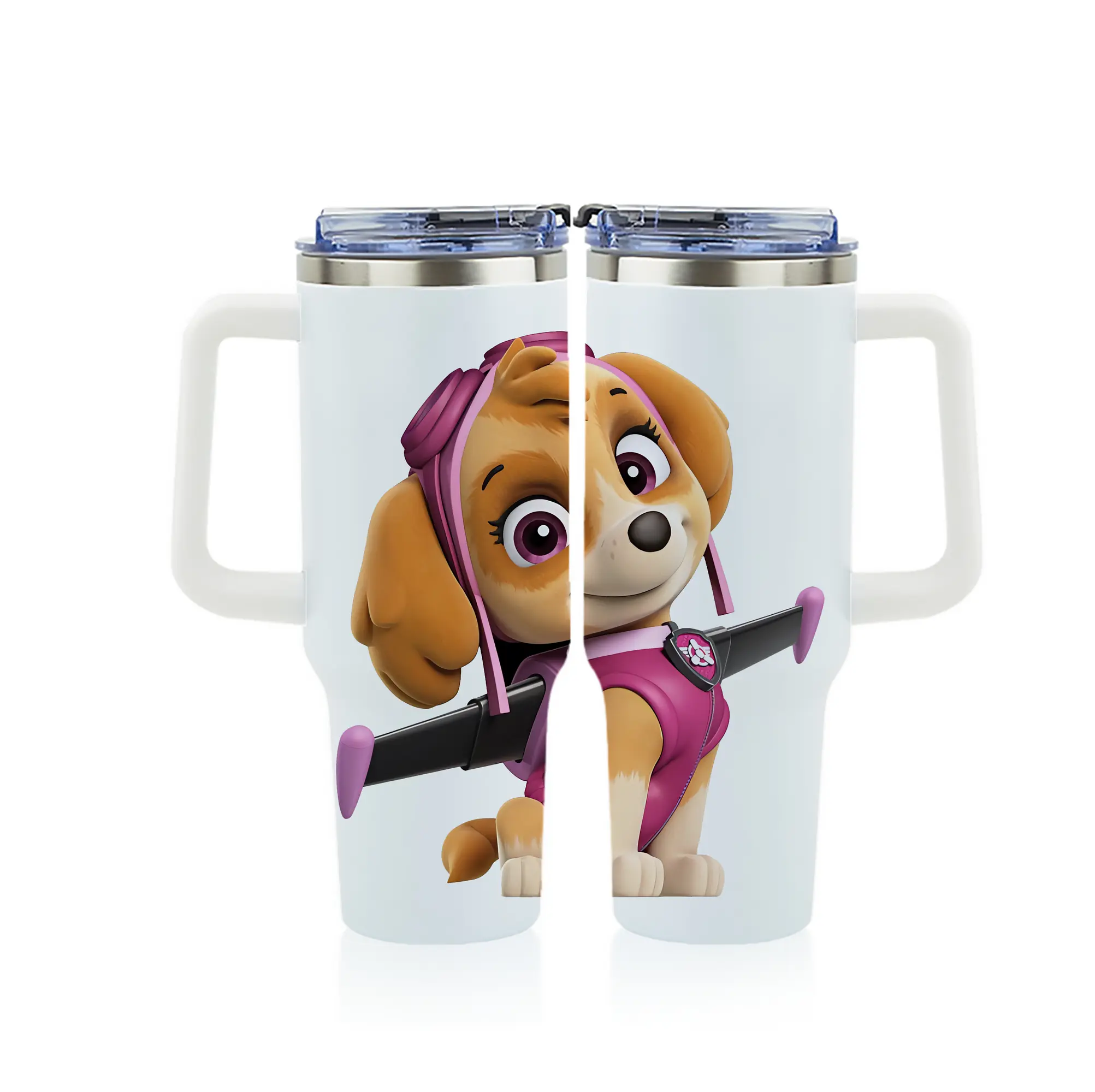 パウ・パトロール グッズ,スカイ - 1200mL フルプリント車用タンブラー ・ 304ステンレス 内側 ・ 201ステンレス 外側 ・ 保温 保冷 ・ 通勤 ドライブ アウトドア用