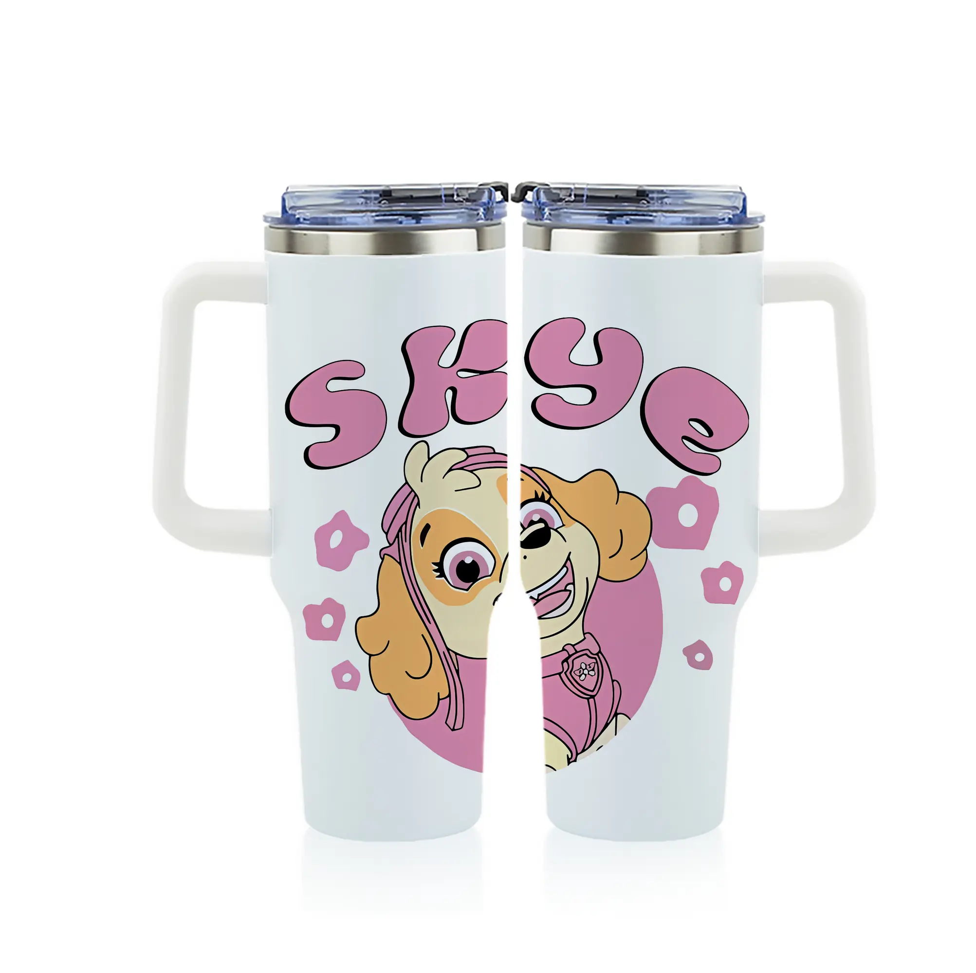 パウ・パトロール グッズ,スカイ - 1200mL フルプリント車用タンブラー ・ 304ステンレス 内側 ・ 201ステンレス 外側 ・ 保温 保冷 ・ 通勤 ドライブ アウトドア用