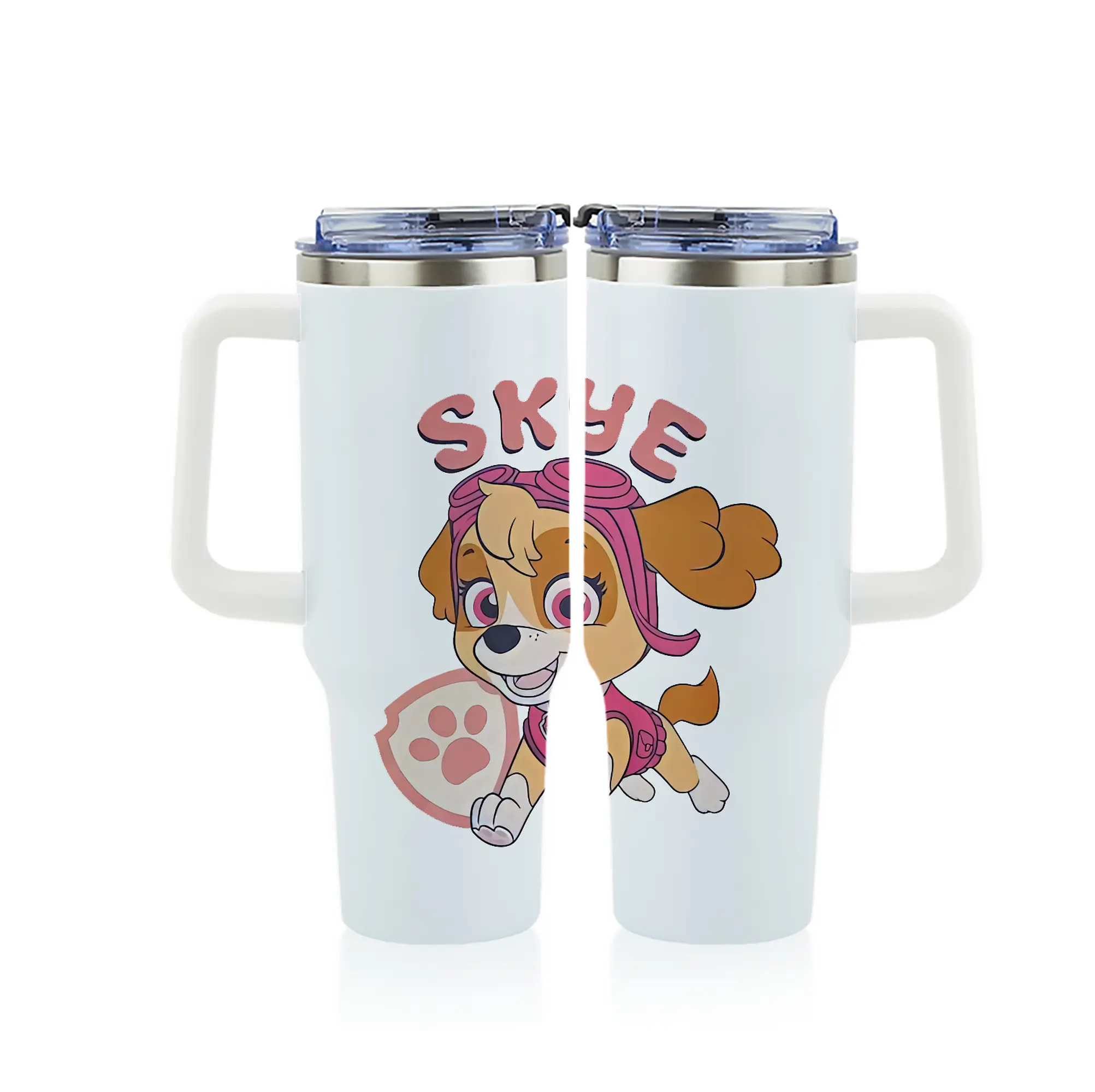 パウ・パトロール グッズ,スカイ - 1200mL フルプリント車用タンブラー ・ 304ステンレス 内側 ・ 201ステンレス 外側 ・ 保温 保冷 ・ 通勤 ドライブ アウトドア用