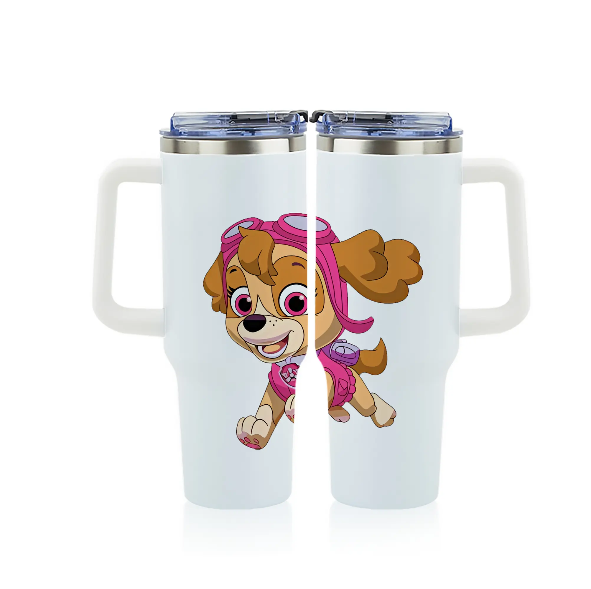 パウ・パトロール グッズ,スカイ - 1200mL フルプリント車用タンブラー ・ 304ステンレス 内側 ・ 201ステンレス 外側 ・ 保温 保冷 ・ 通勤 ドライブ アウトドア用