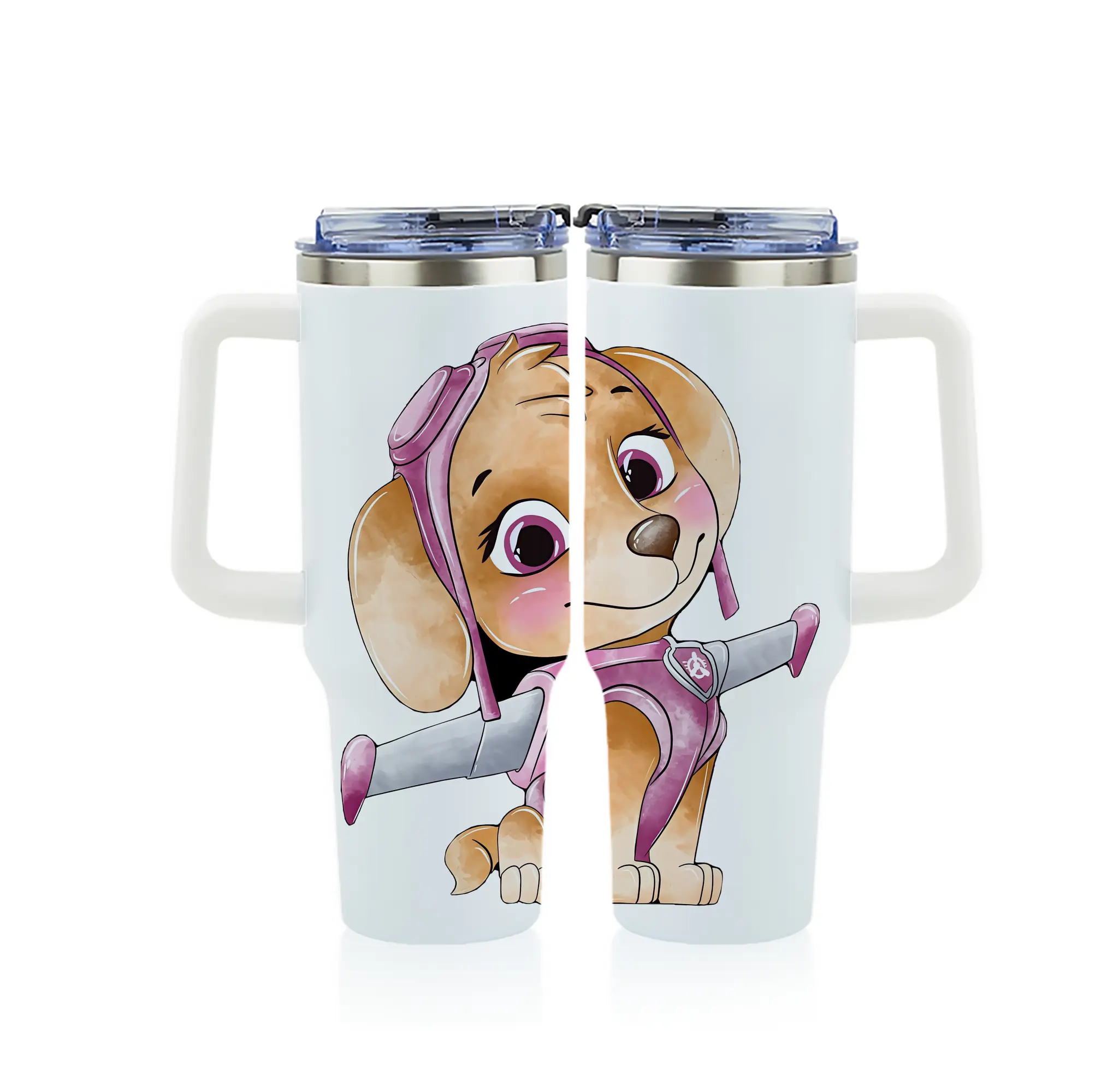 パウ・パトロール グッズ,スカイ - 1200mL フルプリント車用タンブラー ・ 304ステンレス 内側 ・ 201ステンレス 外側 ・ 保温 保冷 ・ 通勤 ドライブ アウトドア用