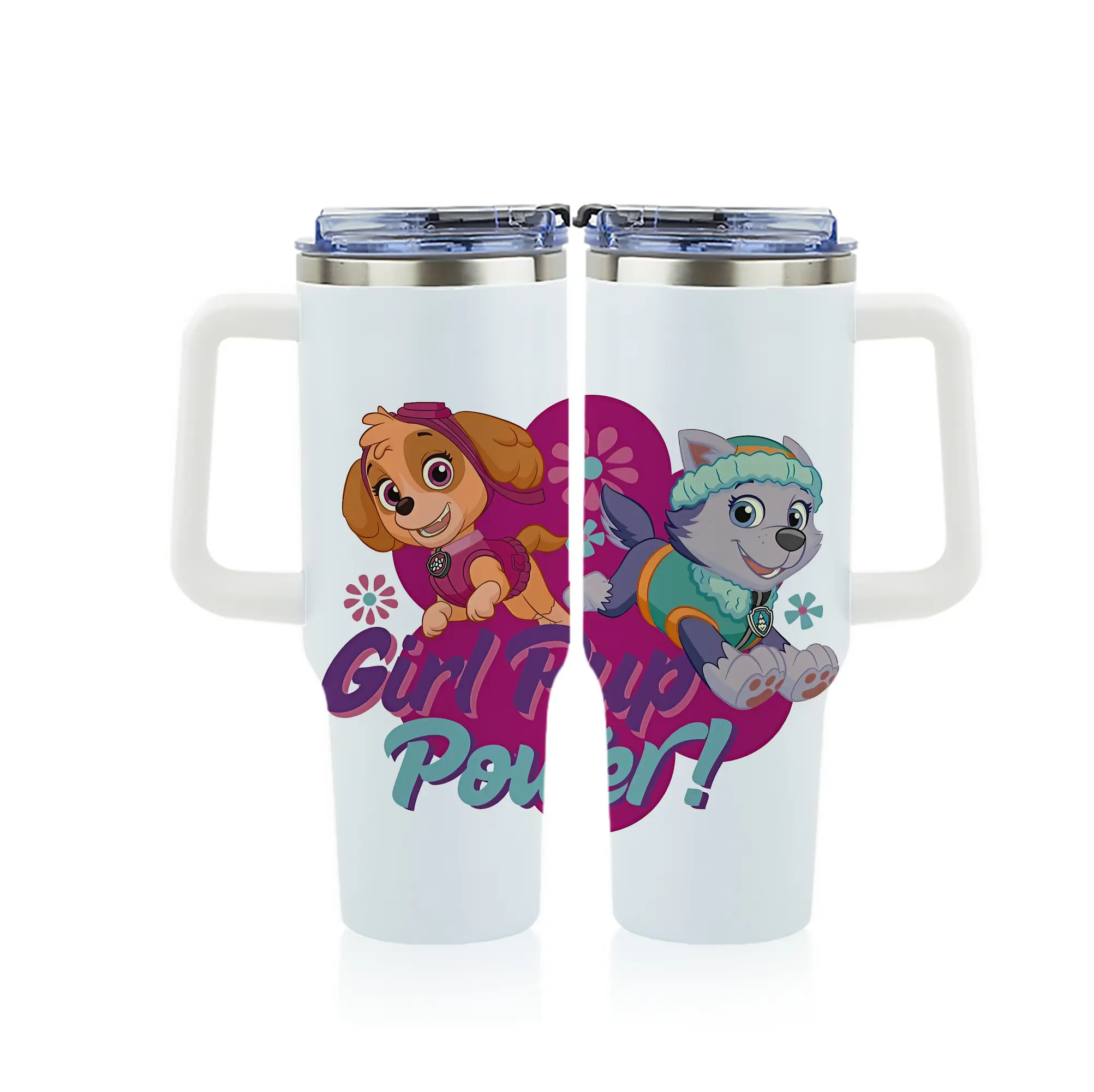 パウ・パトロール グッズ,スカイ - 1200mL フルプリント車用タンブラー ・ 304ステンレス 内側 ・ 201ステンレス 外側 ・ 保温 保冷 ・ 通勤 ドライブ アウトドア用