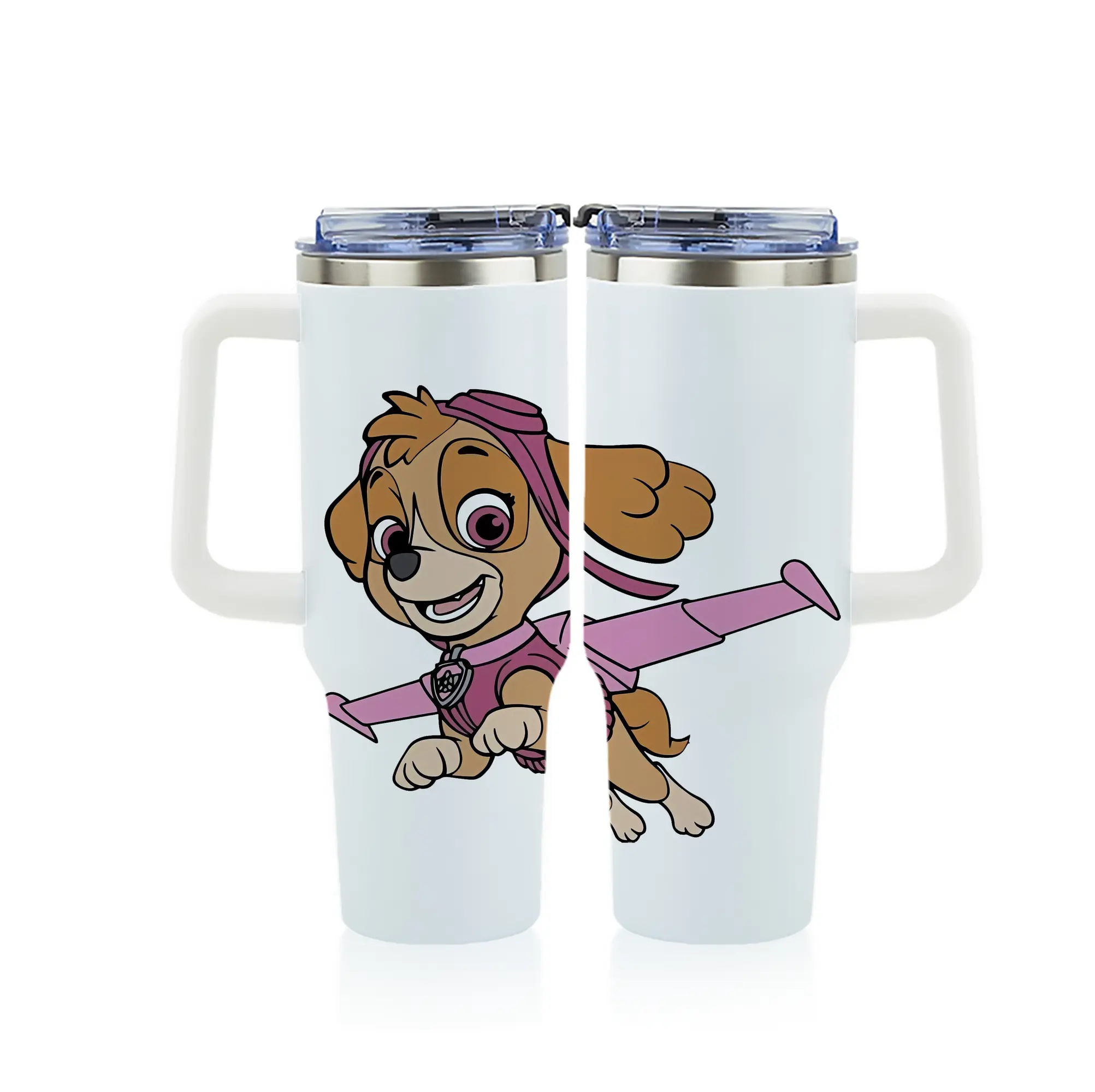 パウ・パトロール グッズ,スカイ - 1200mL フルプリント車用タンブラー ・ 304ステンレス 内側 ・ 201ステンレス 外側 ・ 保温 保冷 ・ 通勤 ドライブ アウトドア用